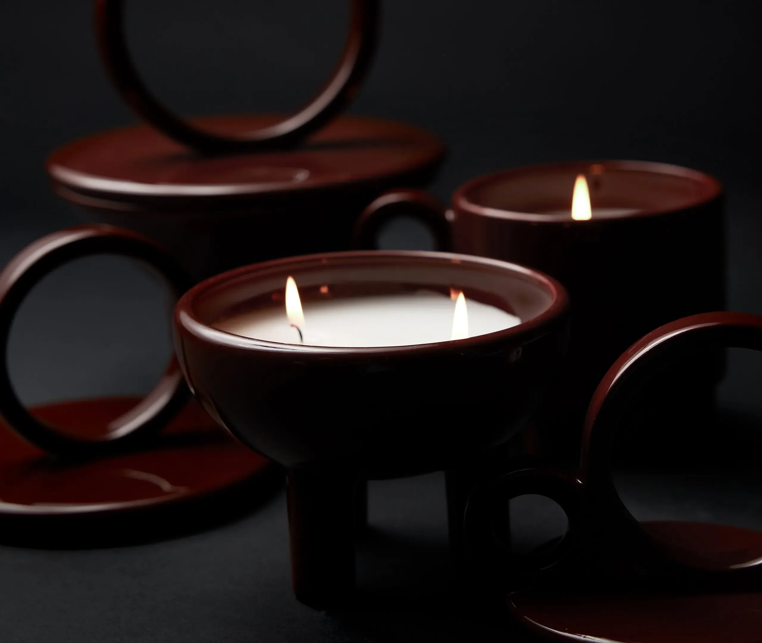 Wok-Shaped Scented Candle - Brown, Ceramic