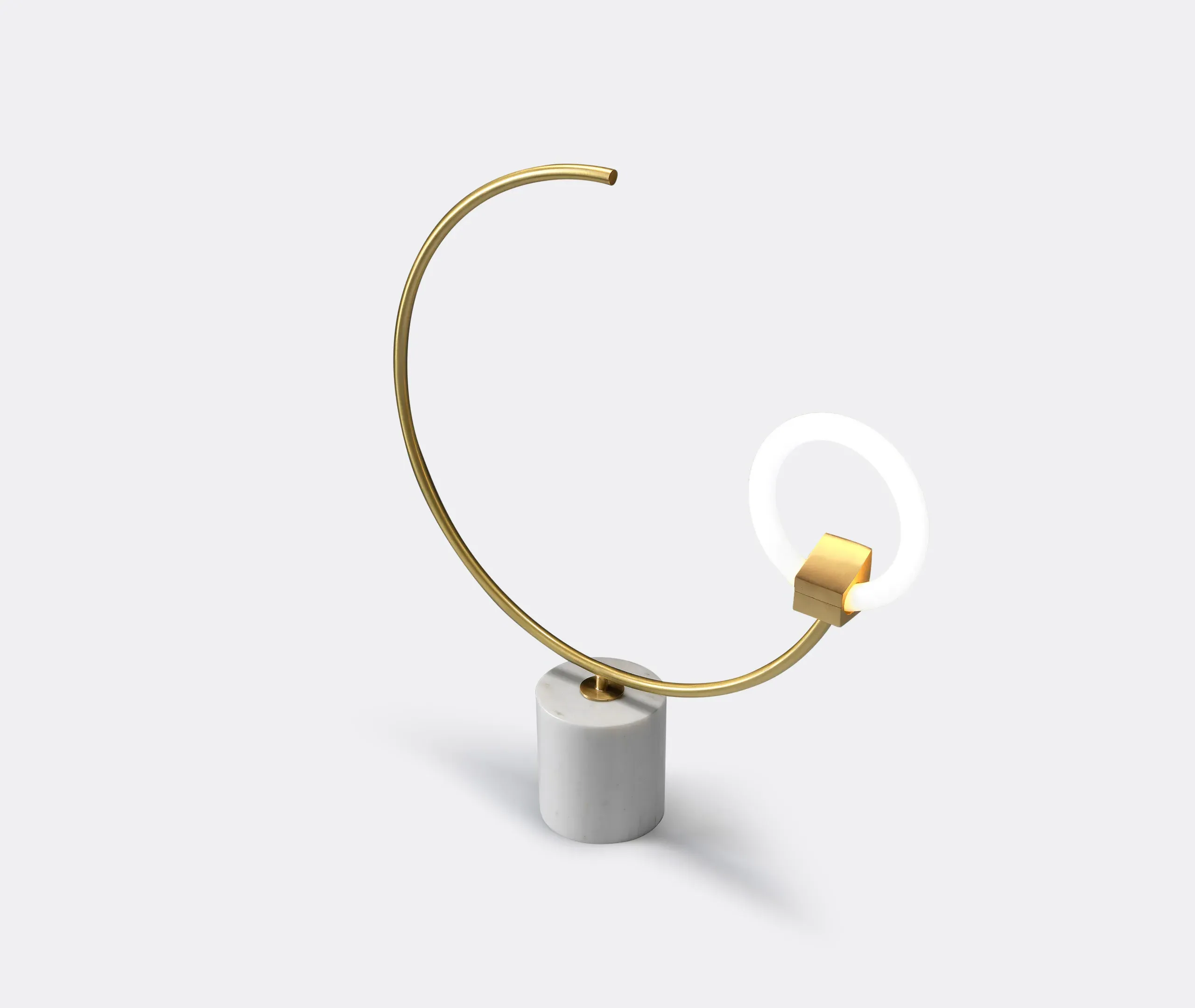 Arges Table Lamp - White, Marble
