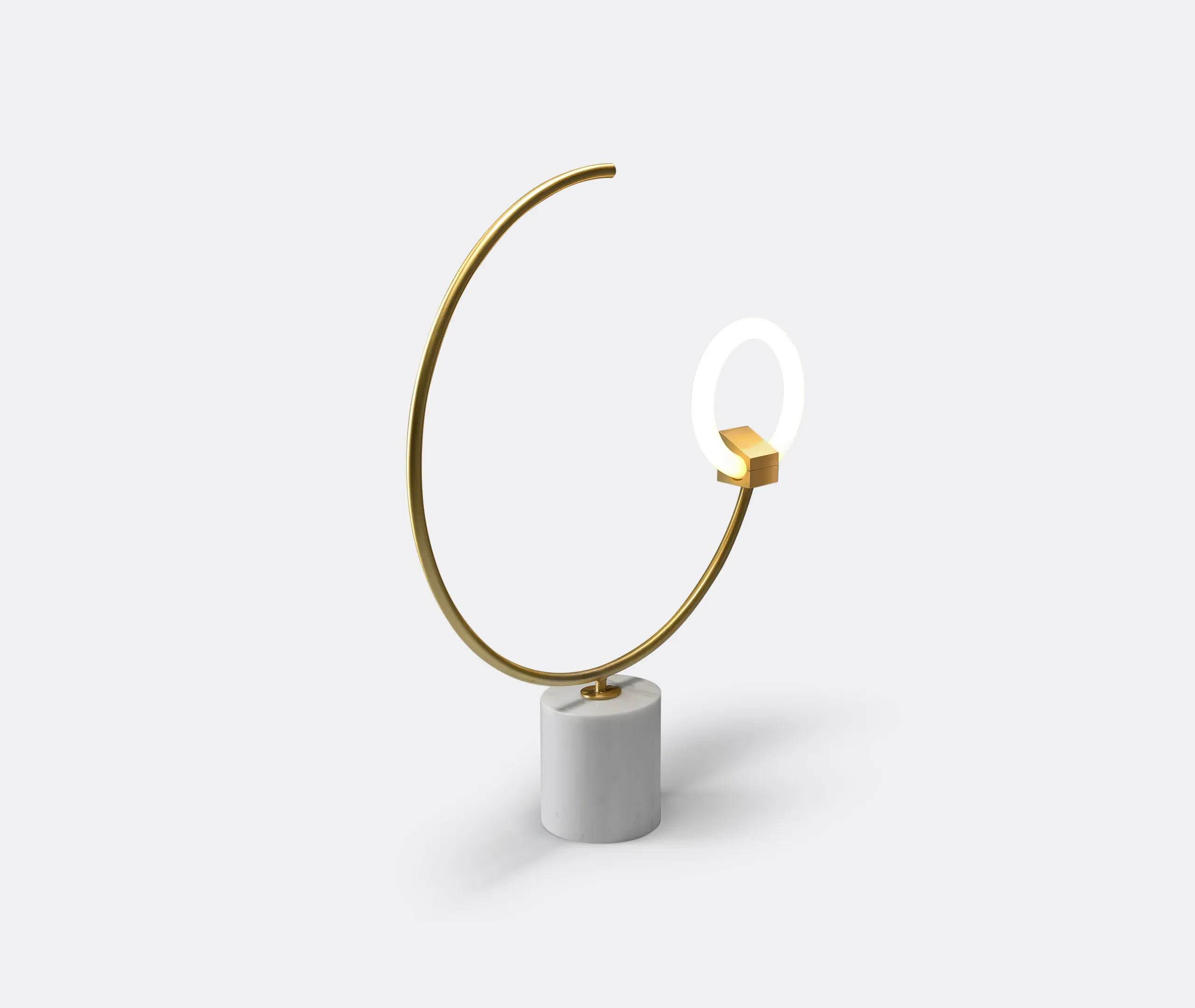 Arges Table Lamp - White, Marble