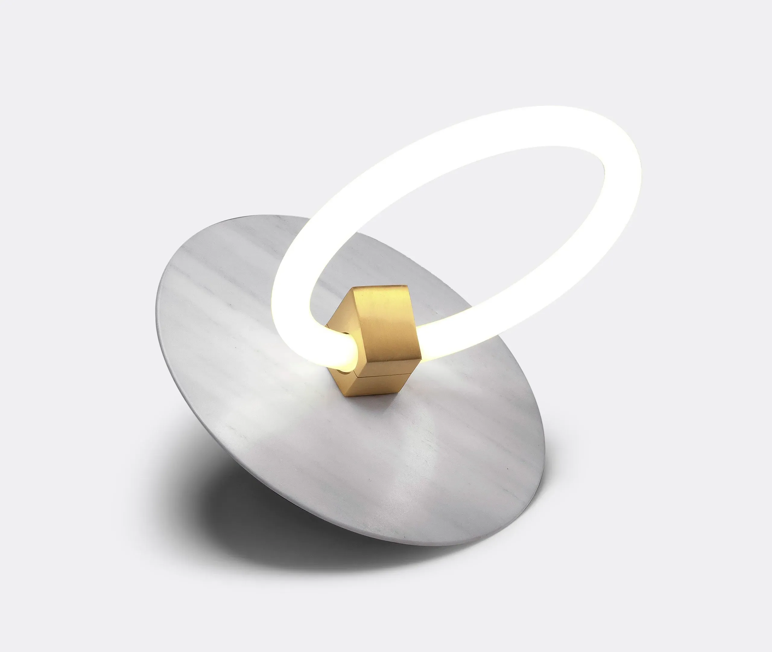 Helen Table and Floor Lamp - White, Marble