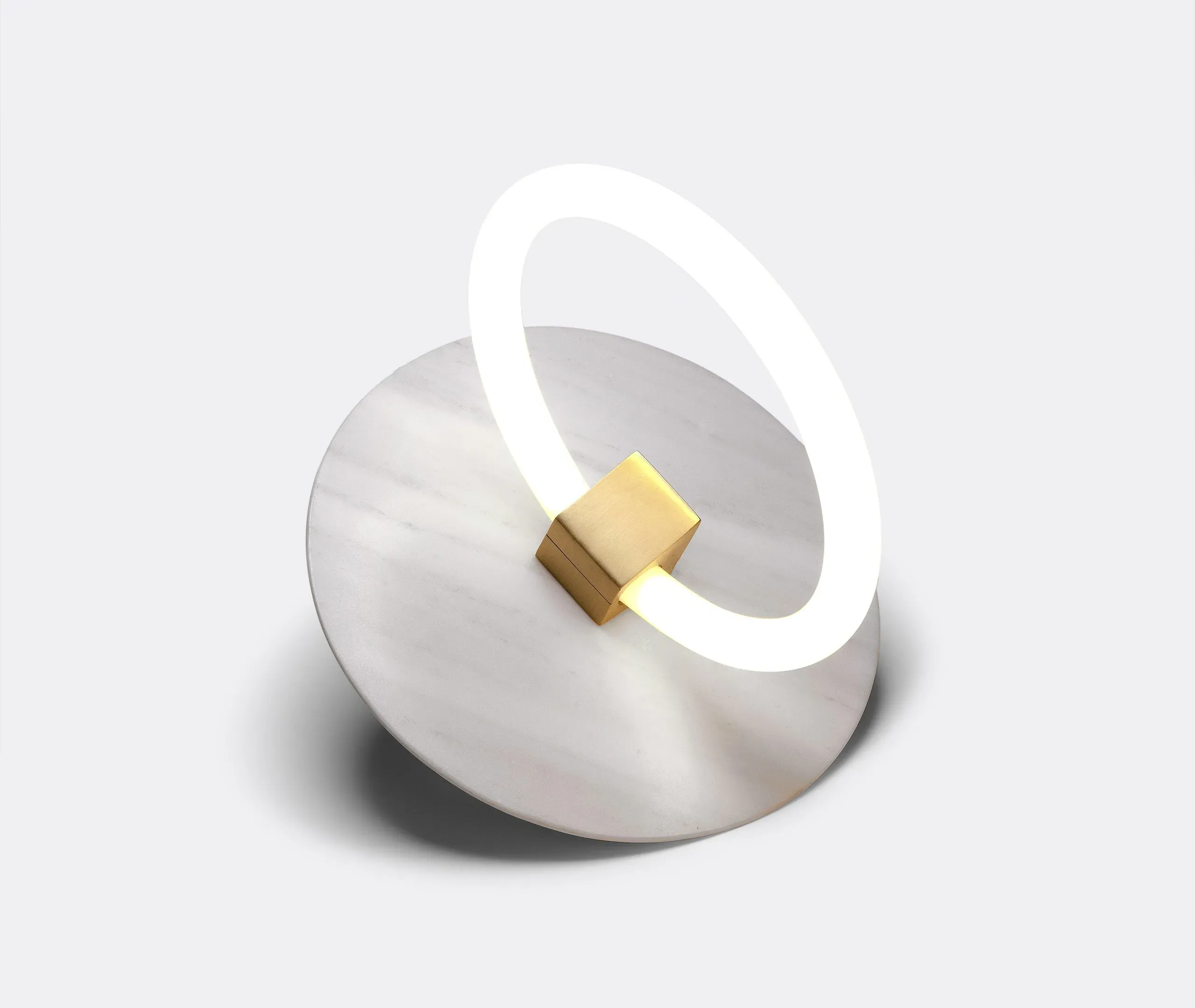 Helen Table and Floor Lamp - White, Marble