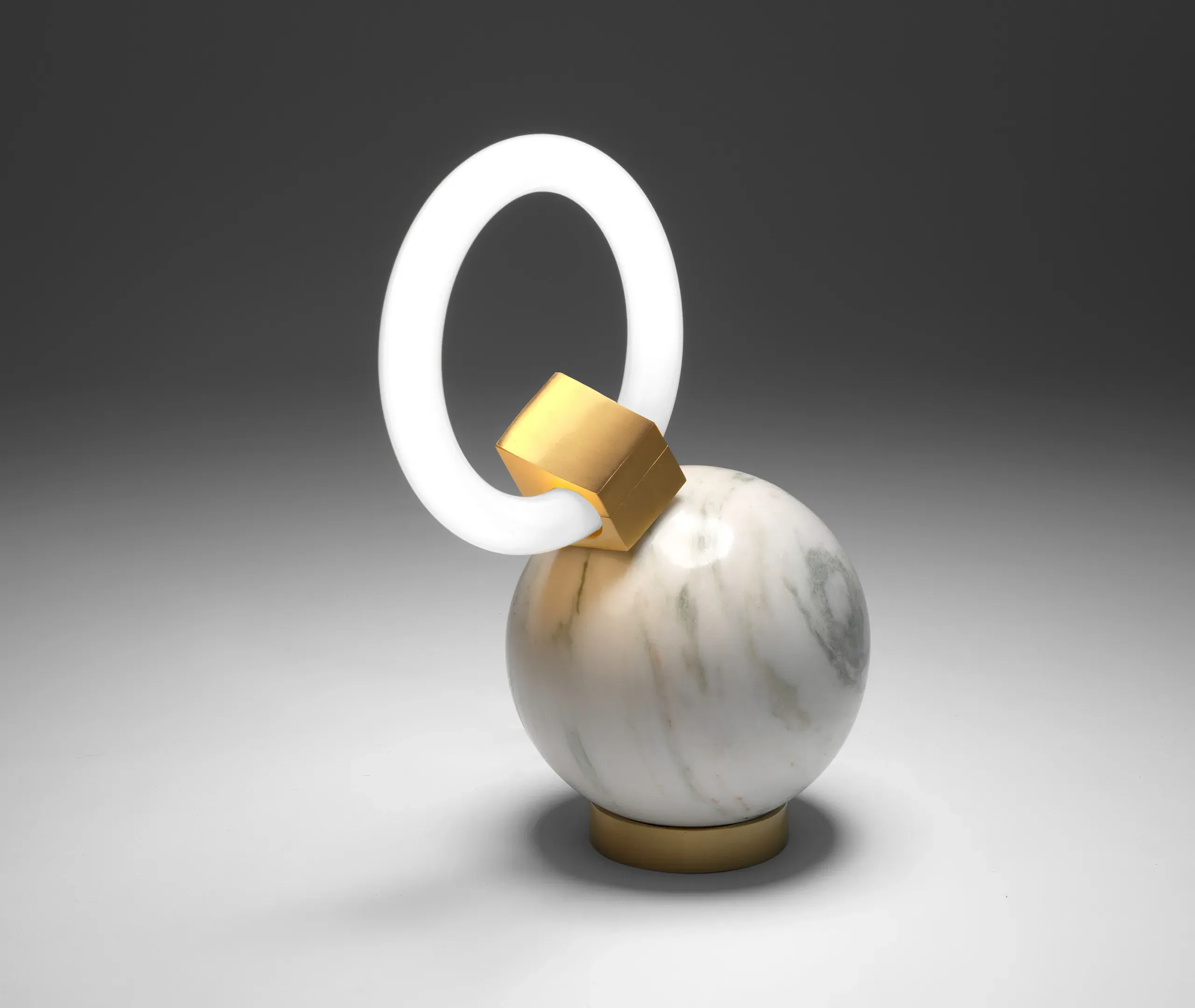 Olei S Floor Lamp - White, Marble