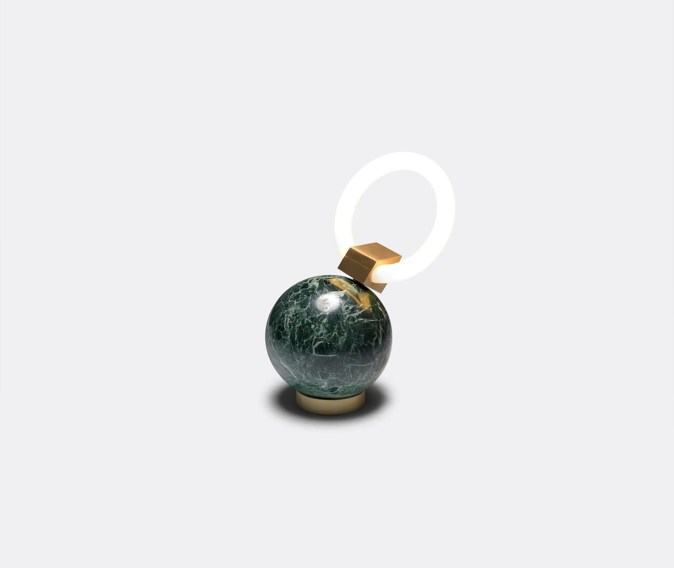 S Floor Lamp with Marble Base - Green, Marble