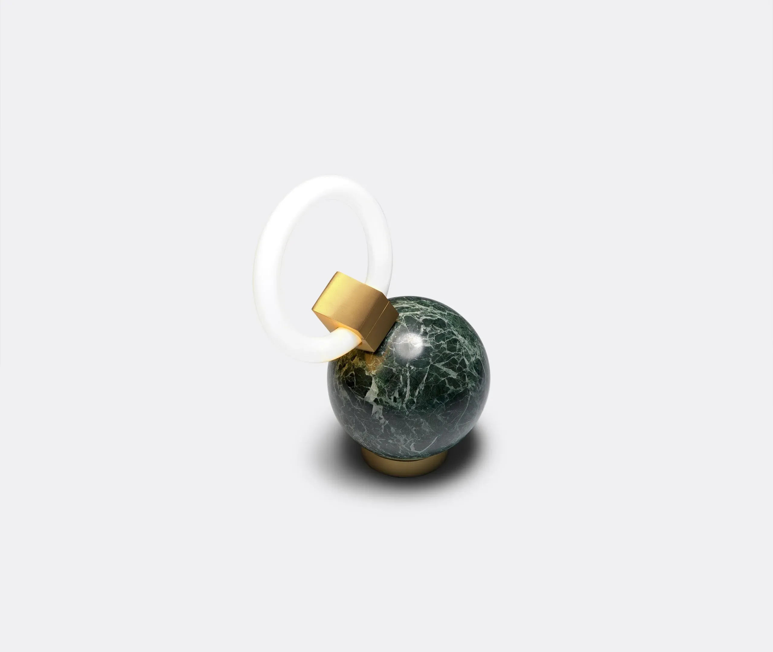 S Floor Lamp with Marble Base - Green, Marble
