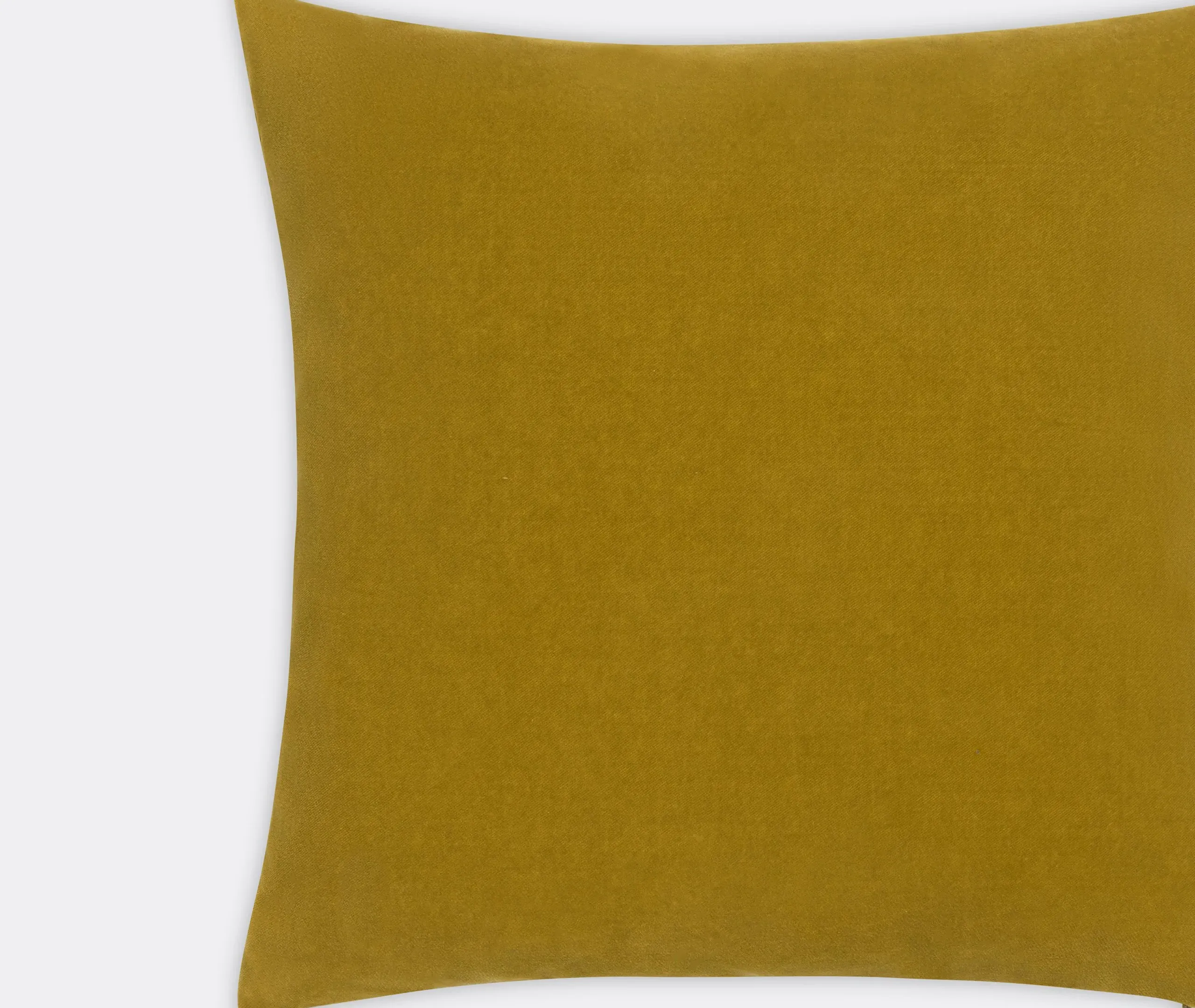 Basic Square Cushion - Golden Olive, Velvet