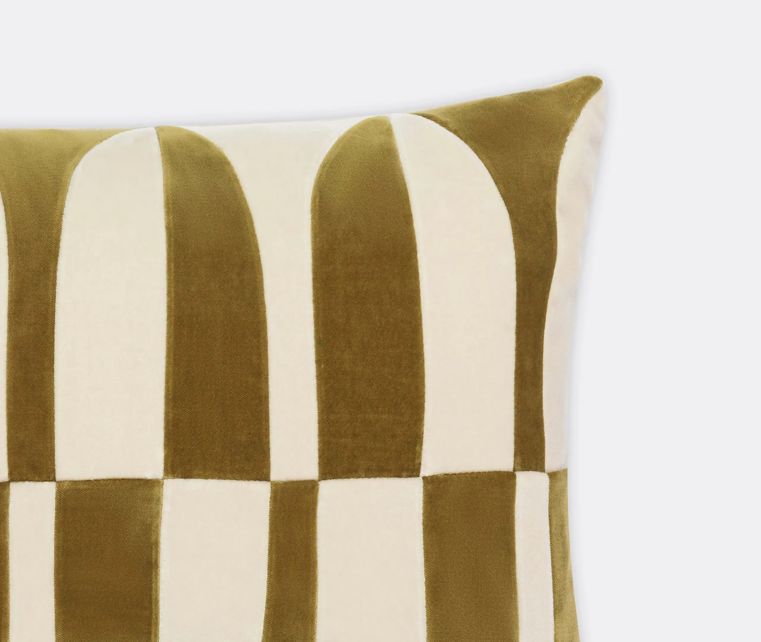 Rectangular Cushion Half-Oval Panels - Multicolor, Velvet