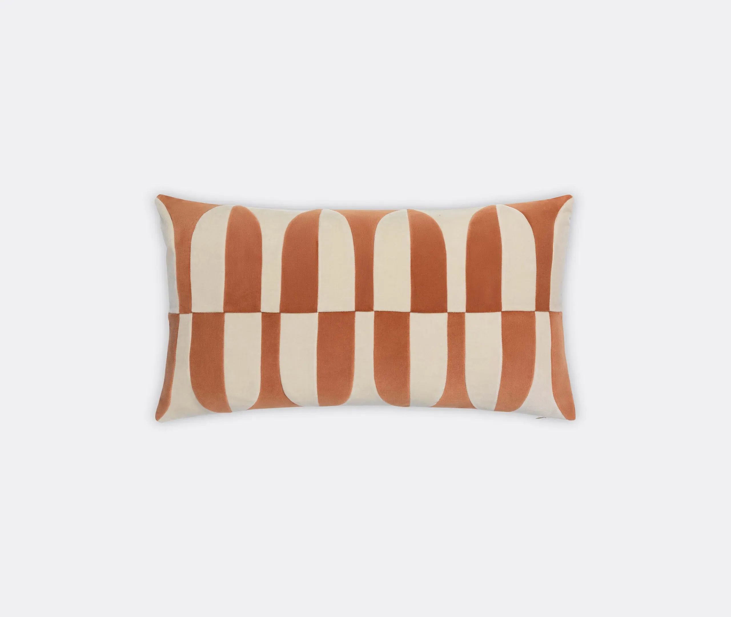 Rectangular Cushion Half-Oval Panels - Multicolor, Velvet image