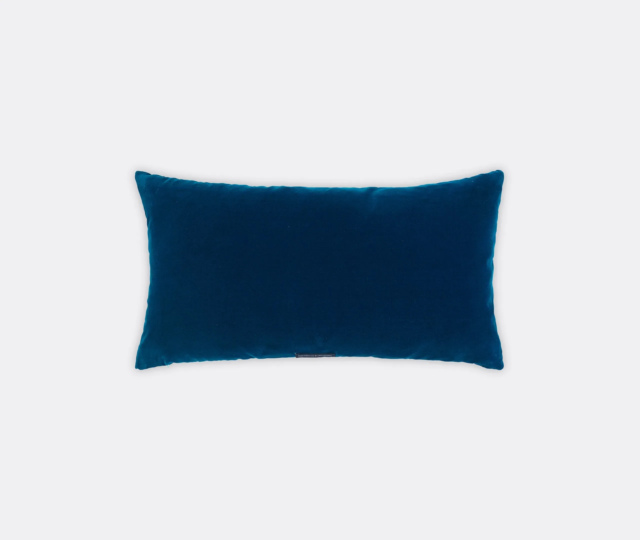Rectangular Cushion with Geometric Stripes - Multicolor, Velvet