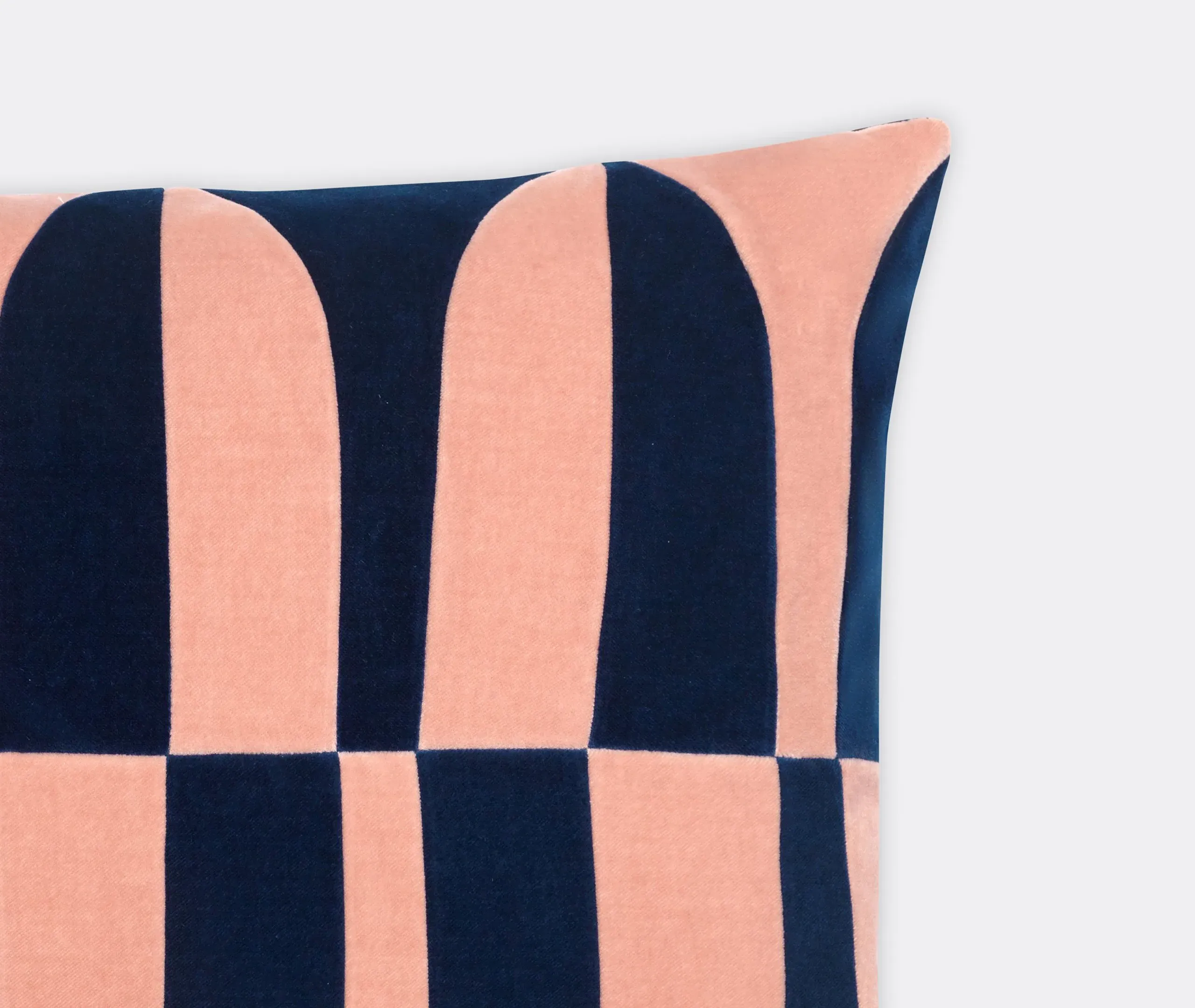 Rectangular Cushion with Panels - Multicolor, Velvet