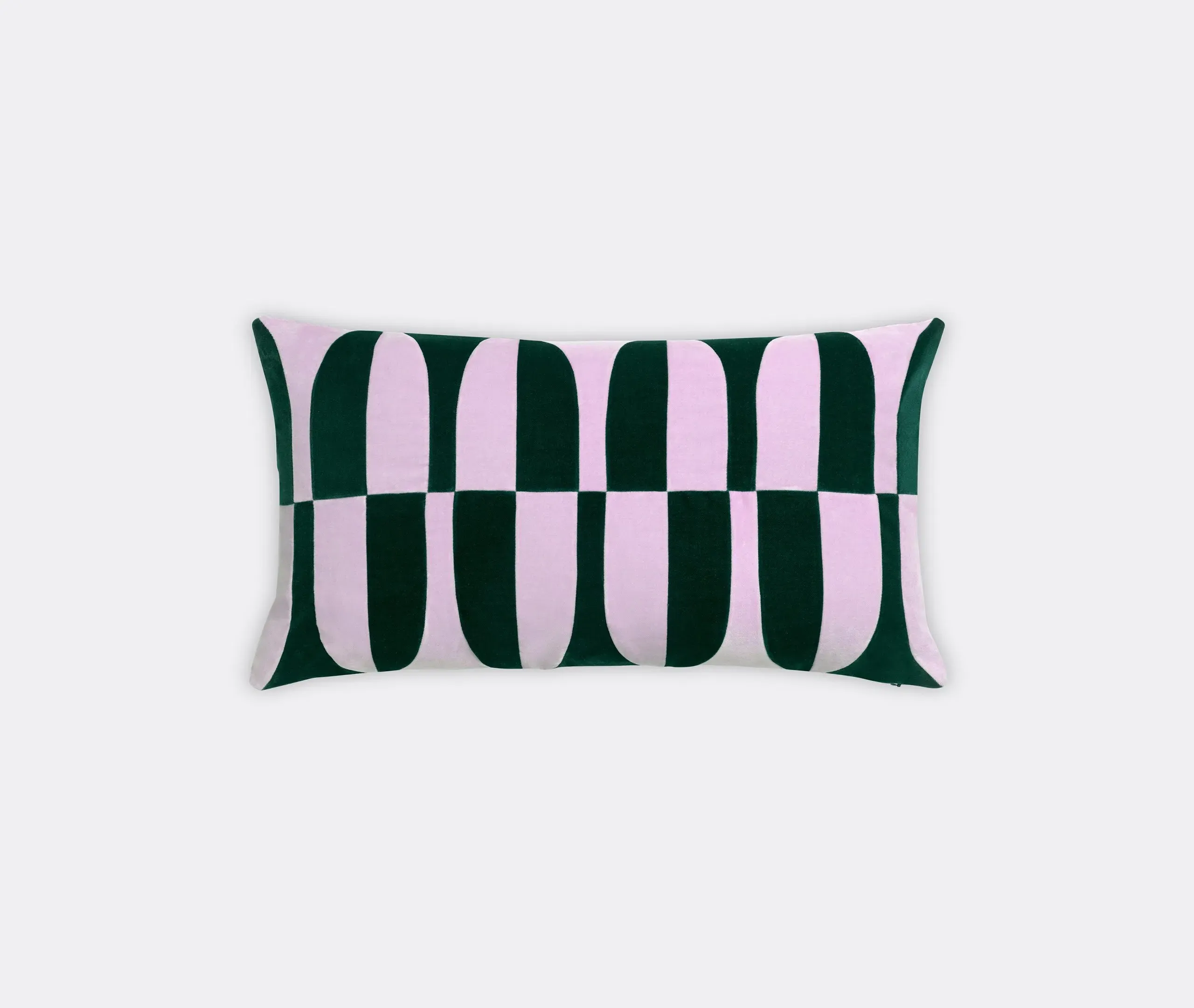Rectangular Cushion with Panels - Multicolor, Velvet image