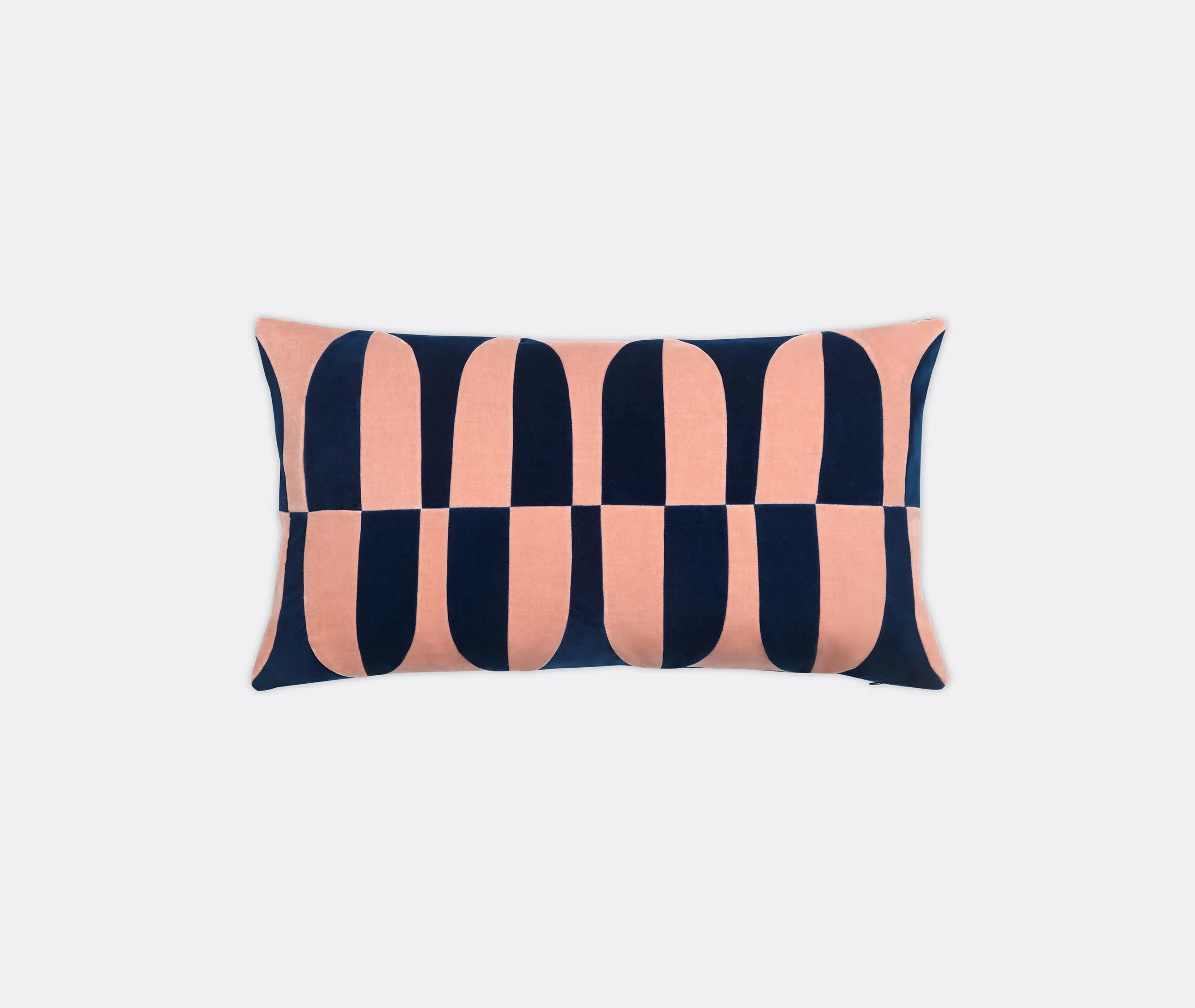 Rectangular Cushion with Panels - Multicolor, Velvet