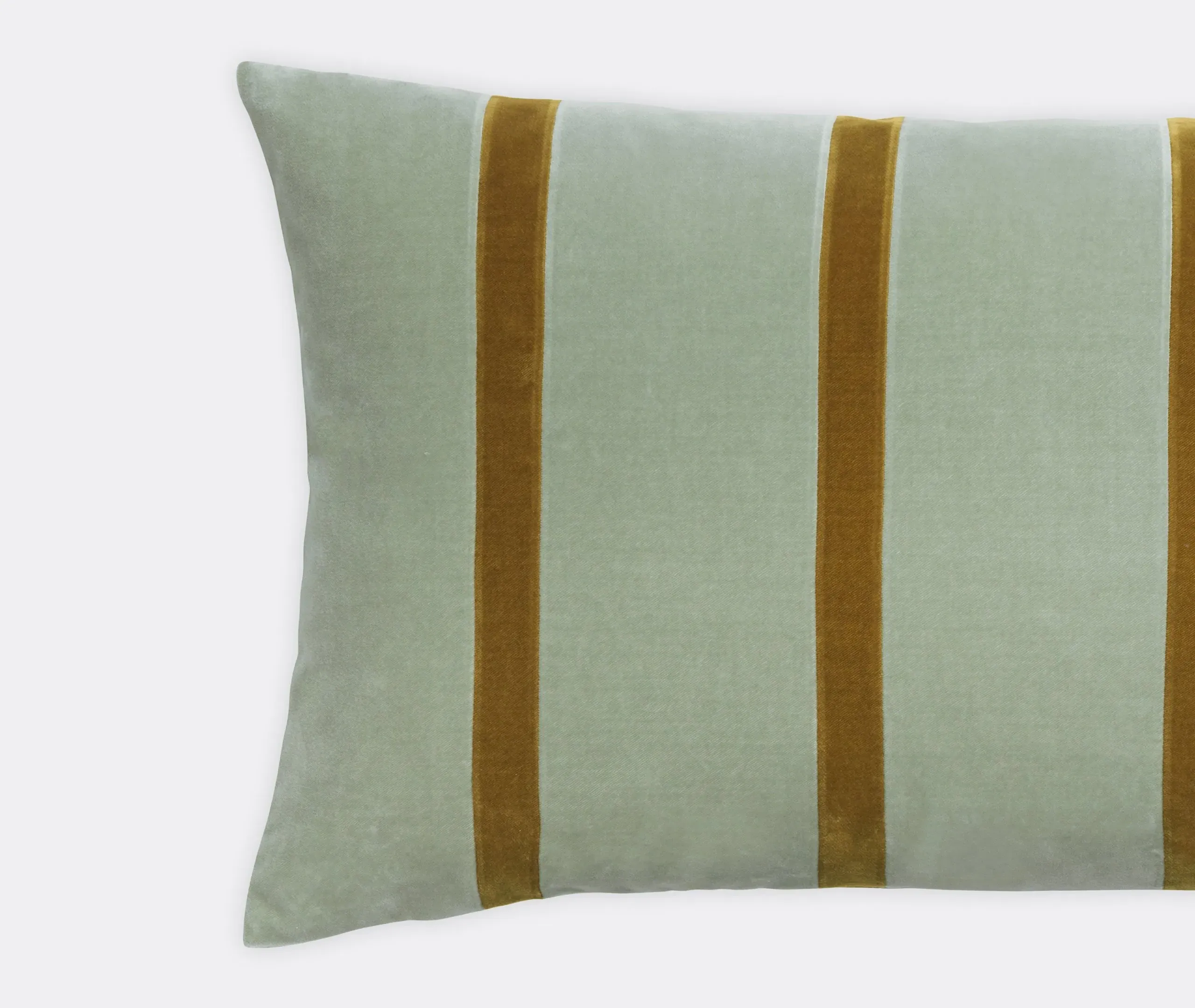 Rectangular Cushion with Stripes - Multicolor, Velvet