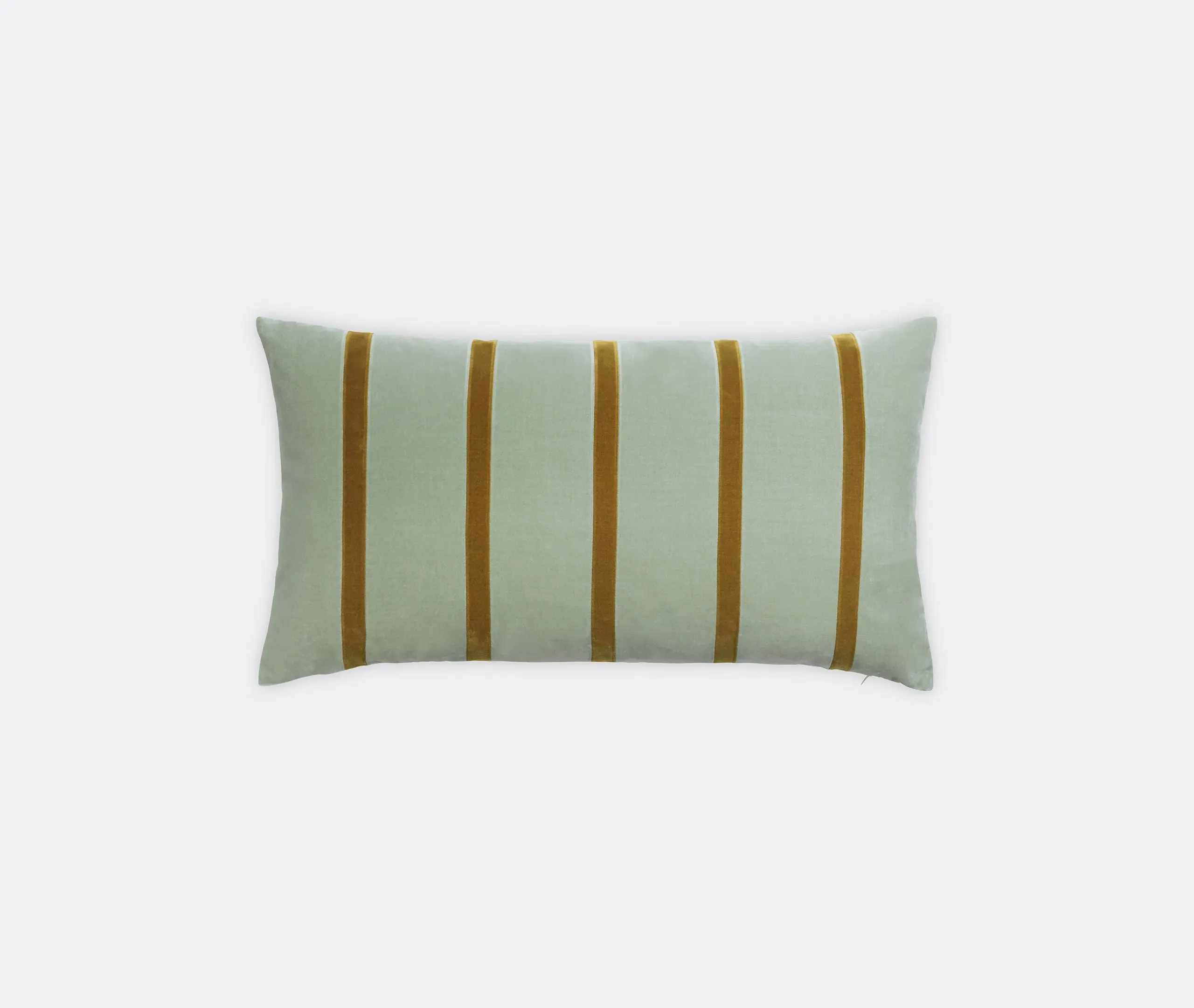 Rectangular Cushion with Stripes - Multicolor, Velvet