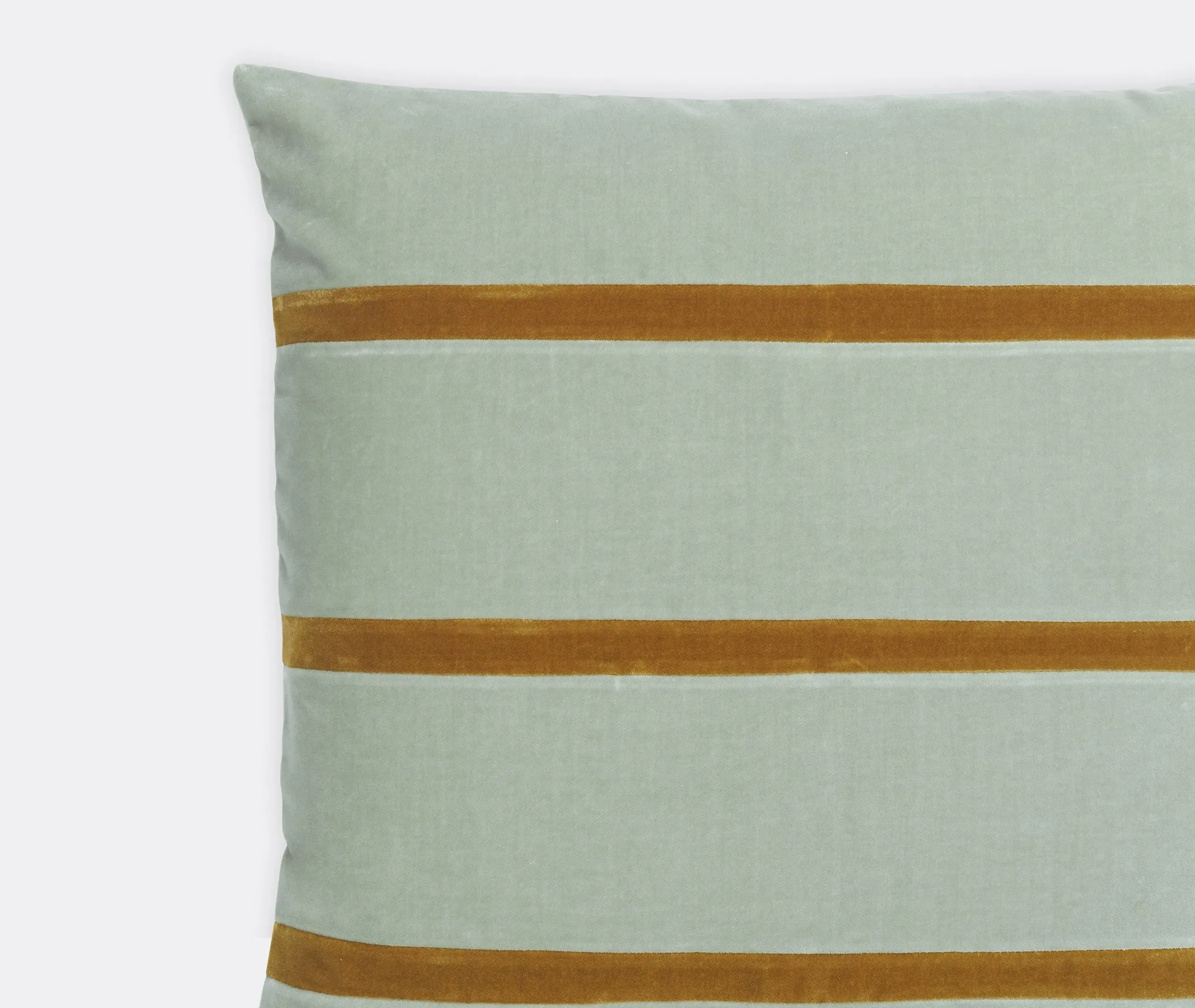 Square Cushion with Stripes - Multicolor, Velvet