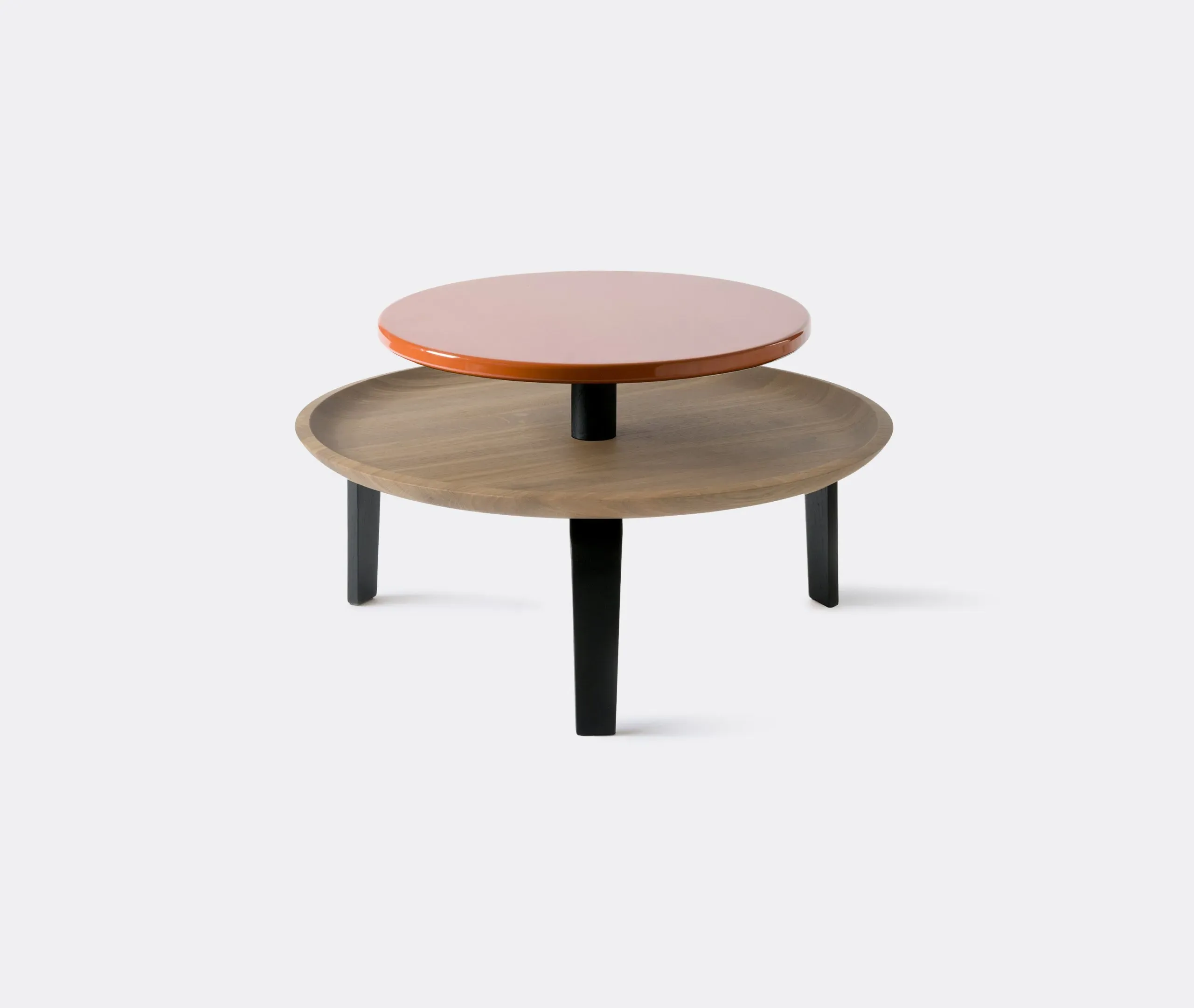 Round Coffee Table with Storage - Orange, Oak image