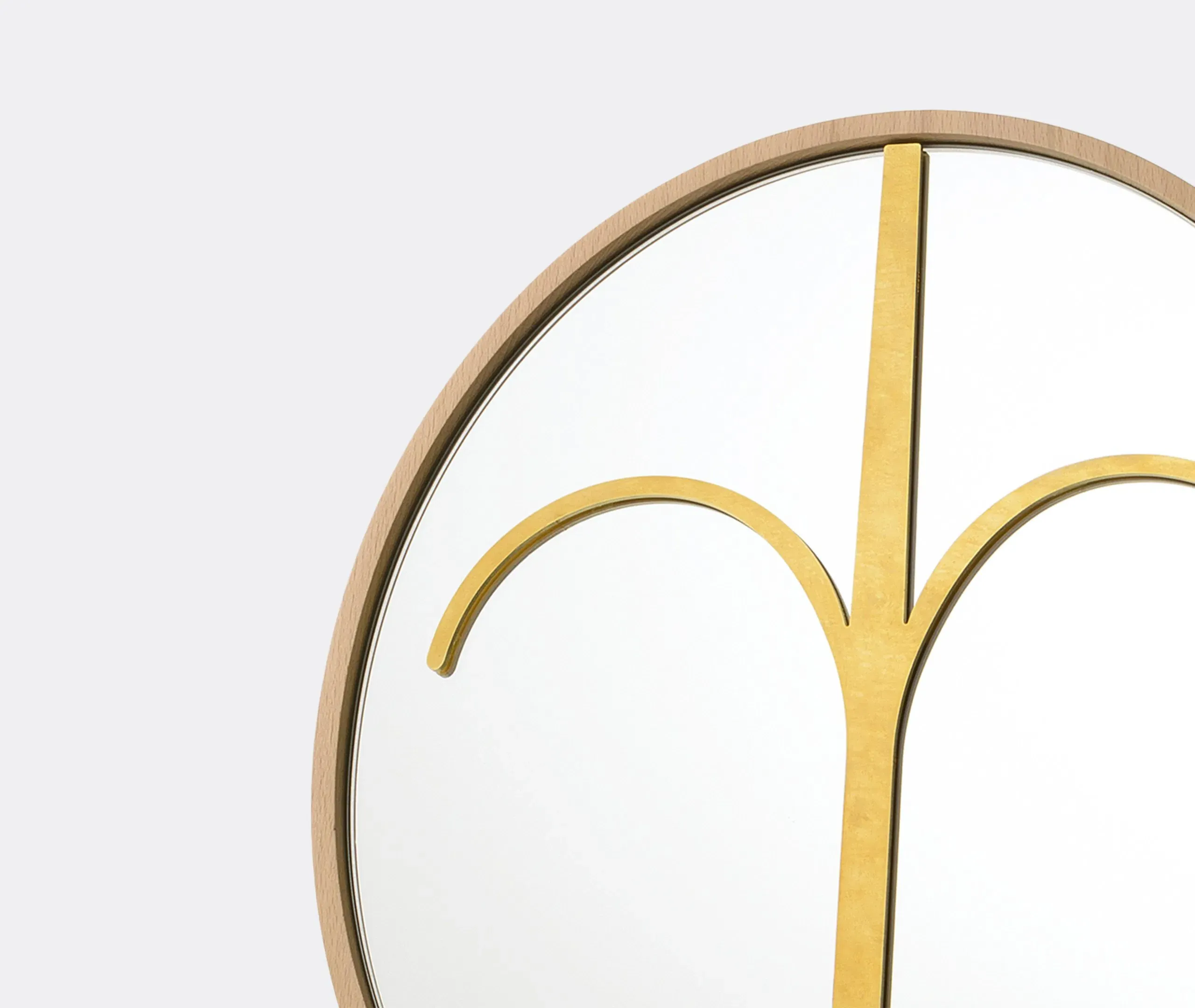 Sculptural Mirror with Stand - Beech, Wood
