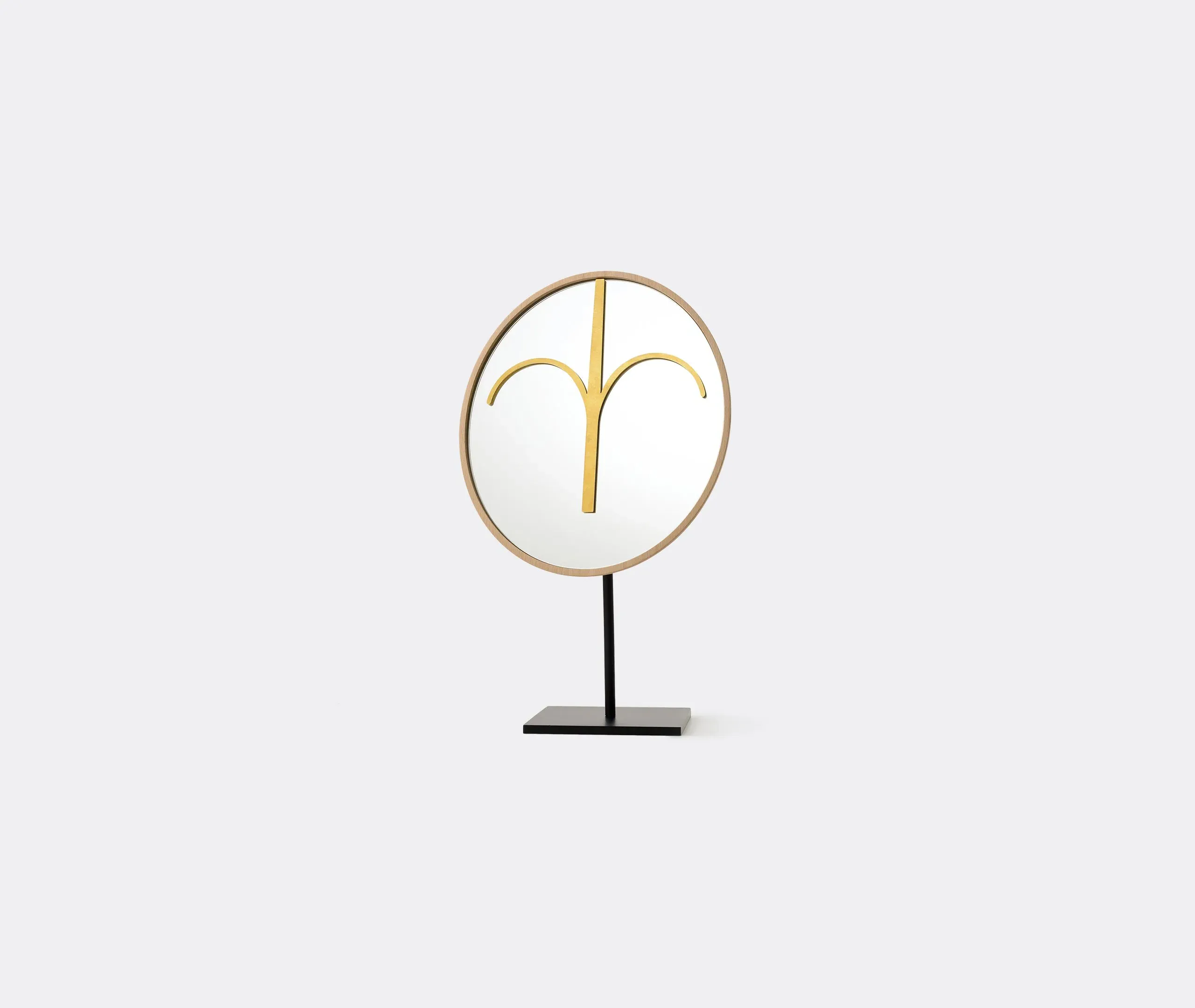 Sculptural Mirror with Stand - Beech, Wood image