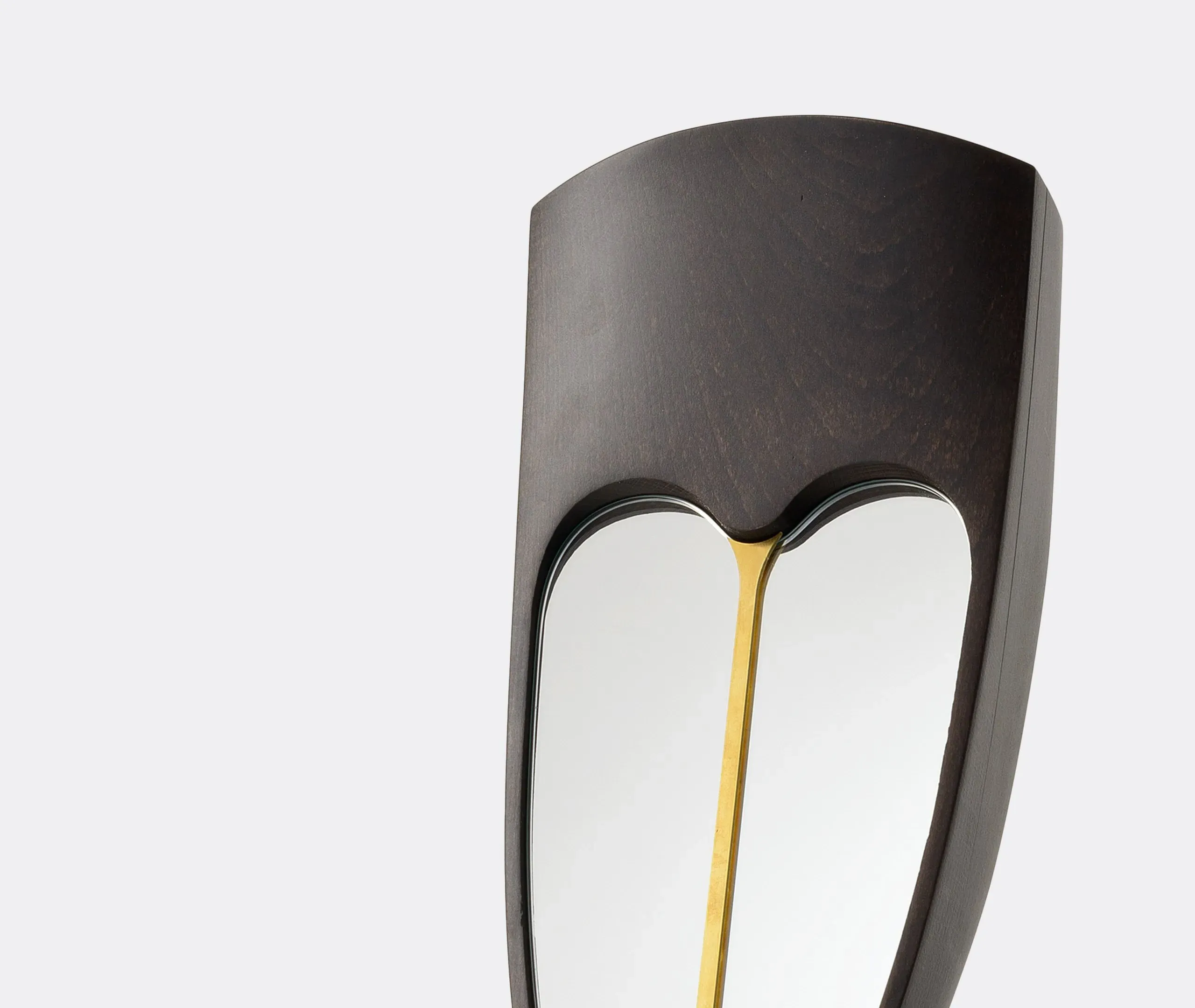 Sculptural Mirror with Stand - Wengé, Wood