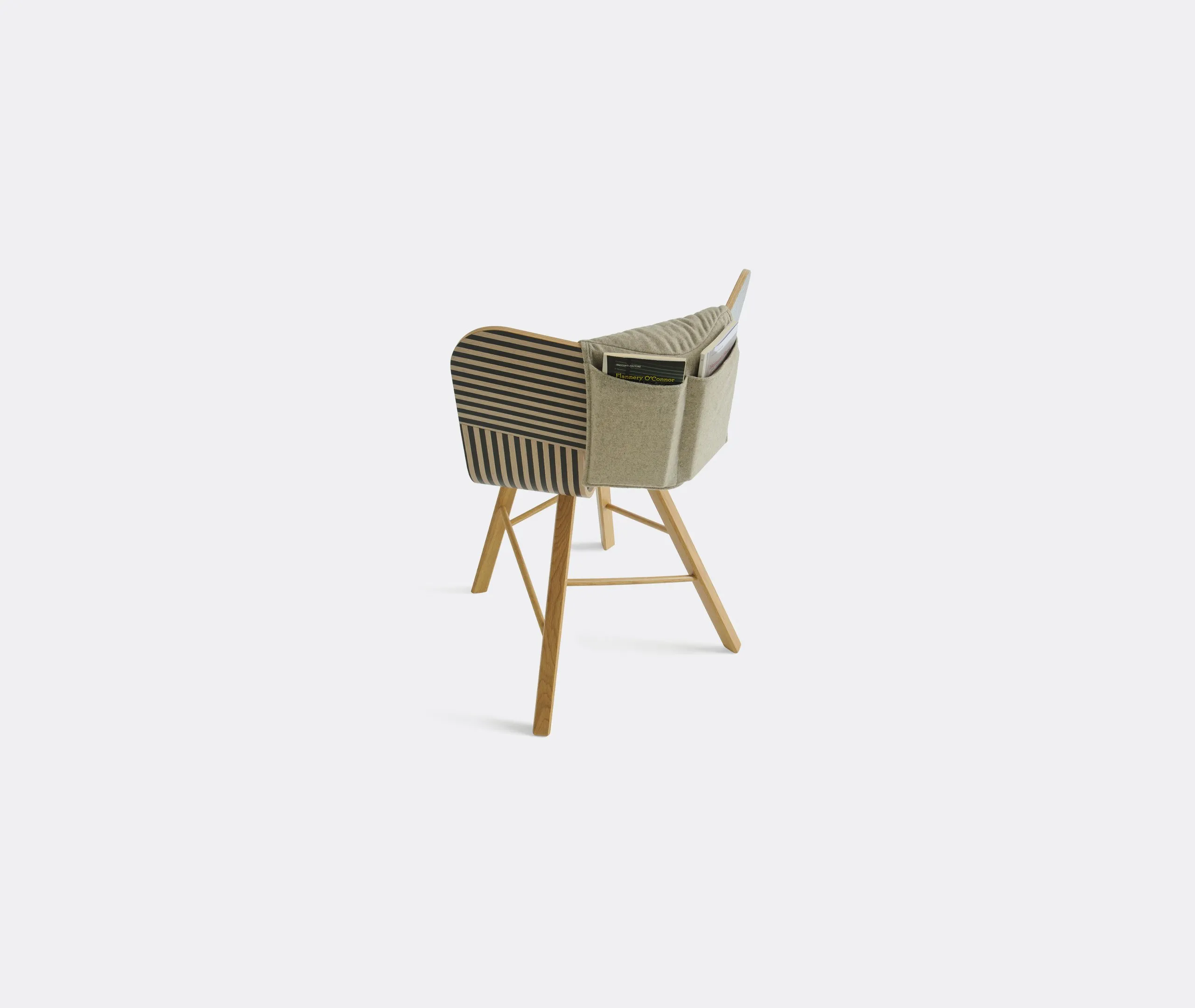 Tria Chair with Ribbon Backrest - Black, Oak