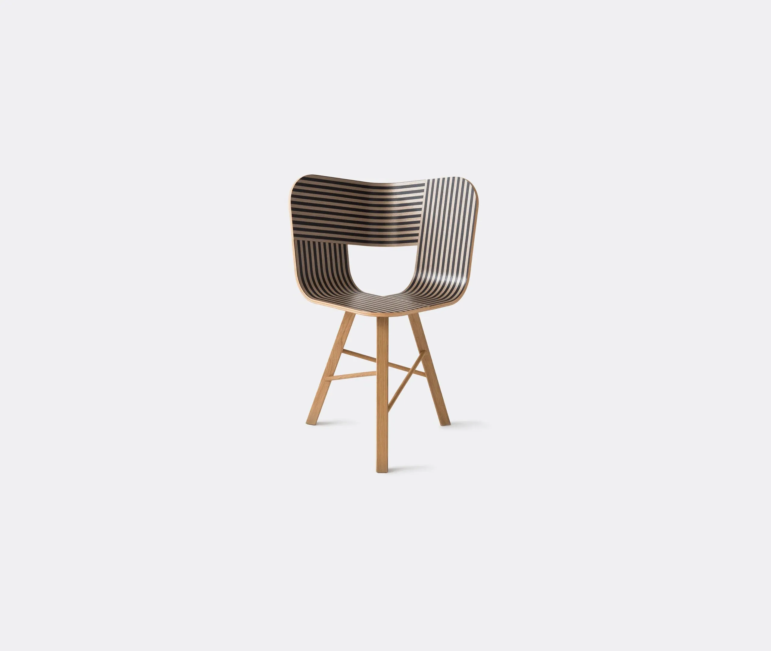 Tria Chair with Ribbon Backrest - Black, Oak