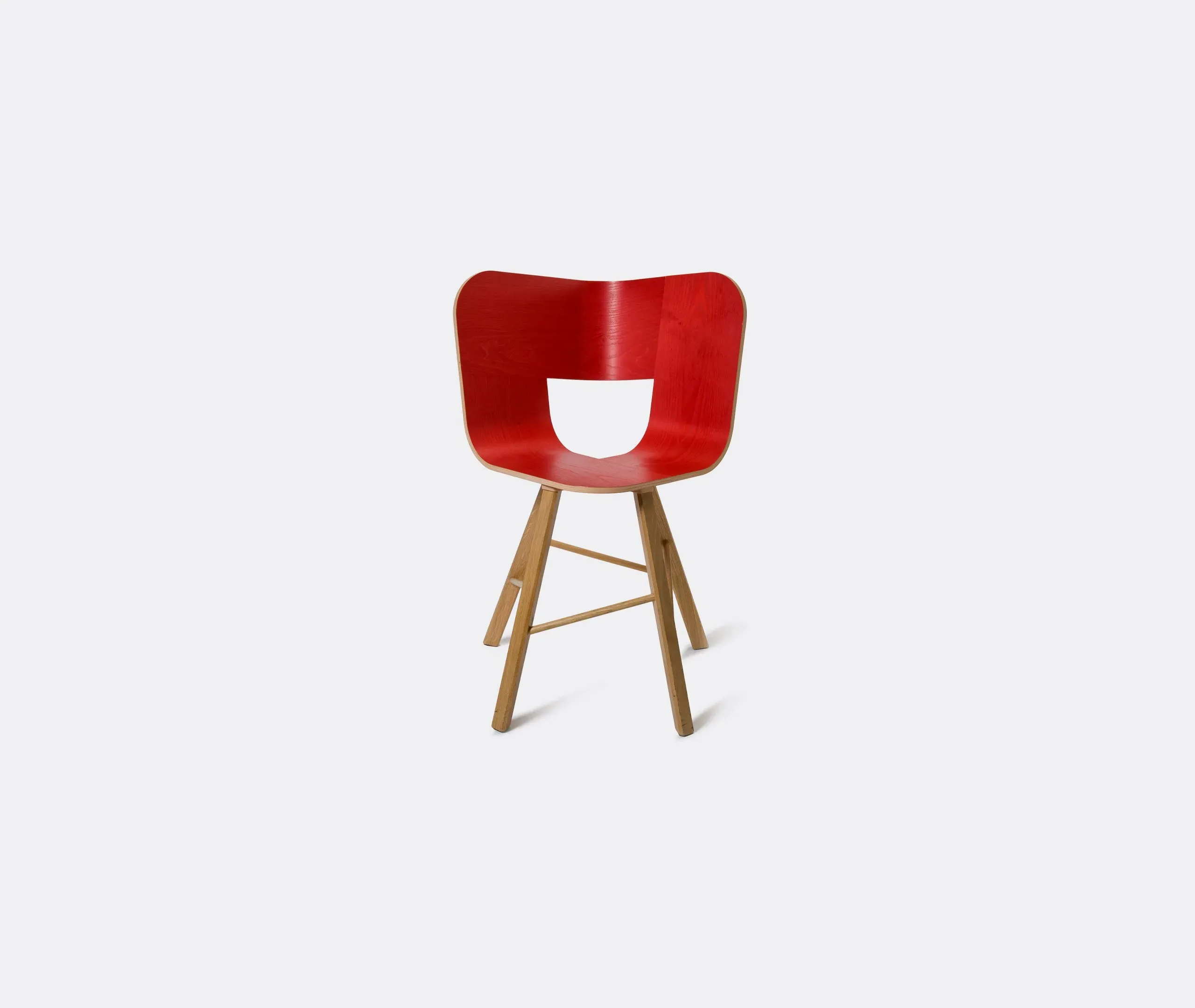 Tria Chair with Ribbon Backrest - Red, Ash Wood image
