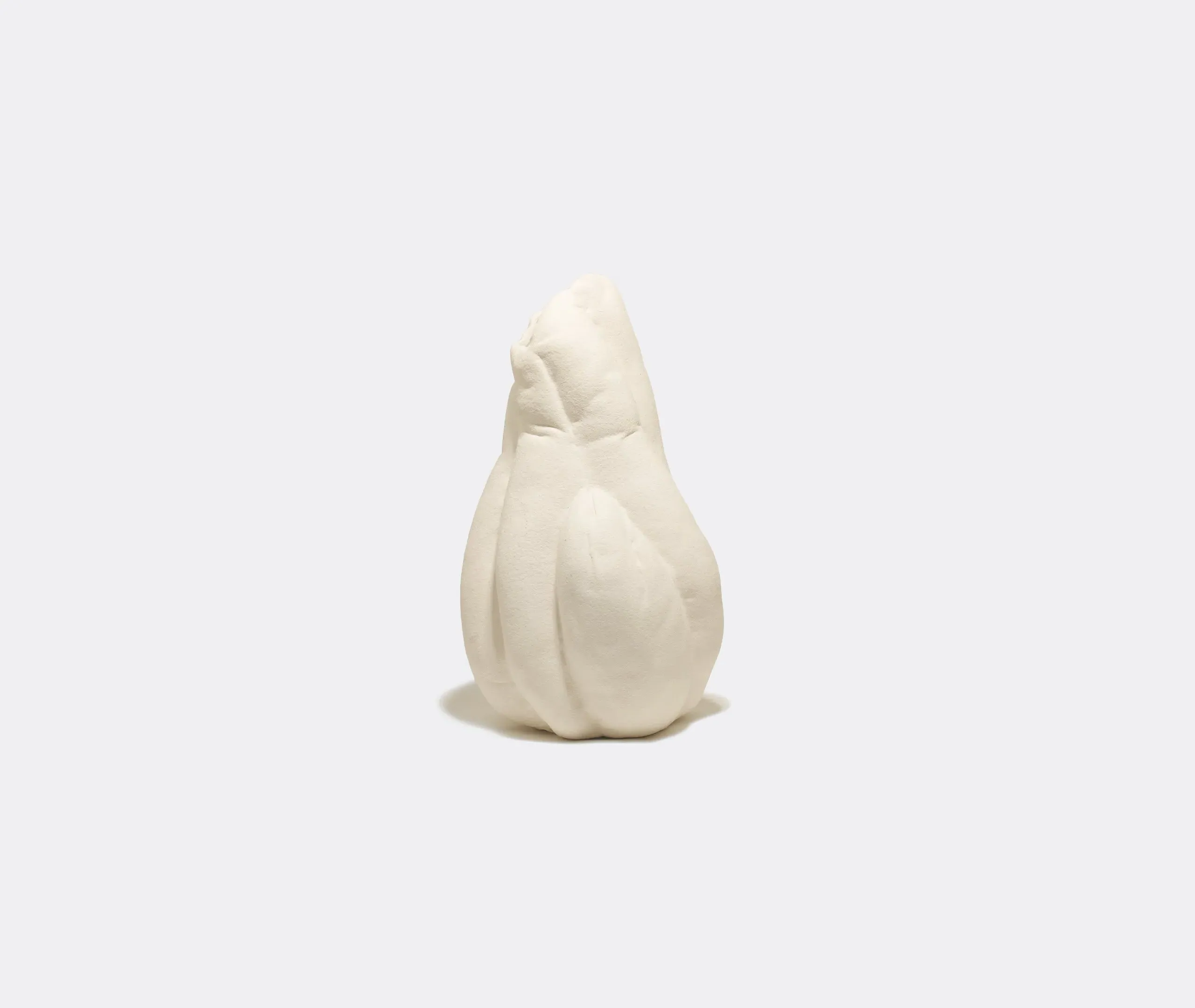 Curved Vase with Fold Design - White, Ceramic