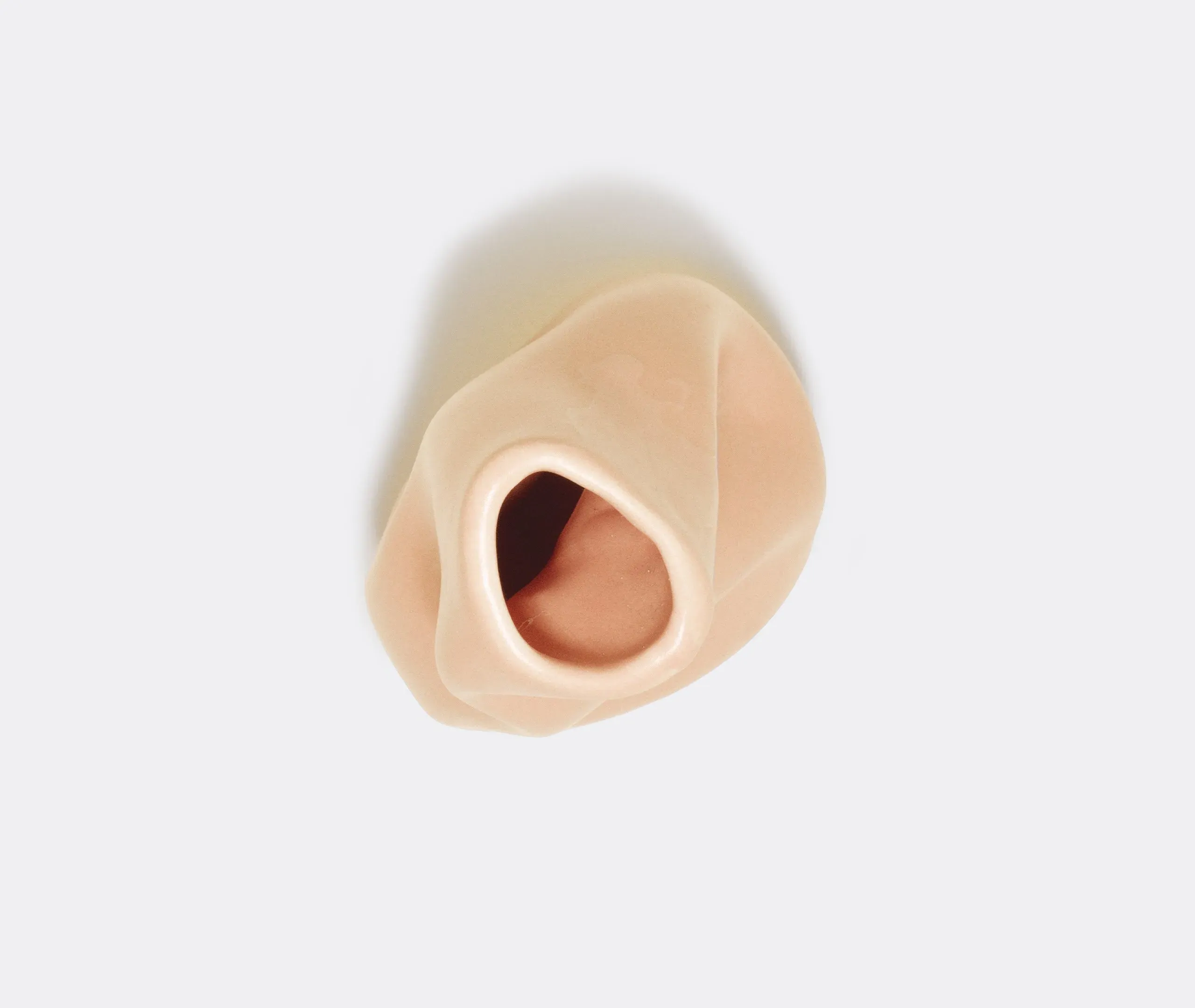 Sculptural Vase with Flowing Form - Peach, Ceramic
