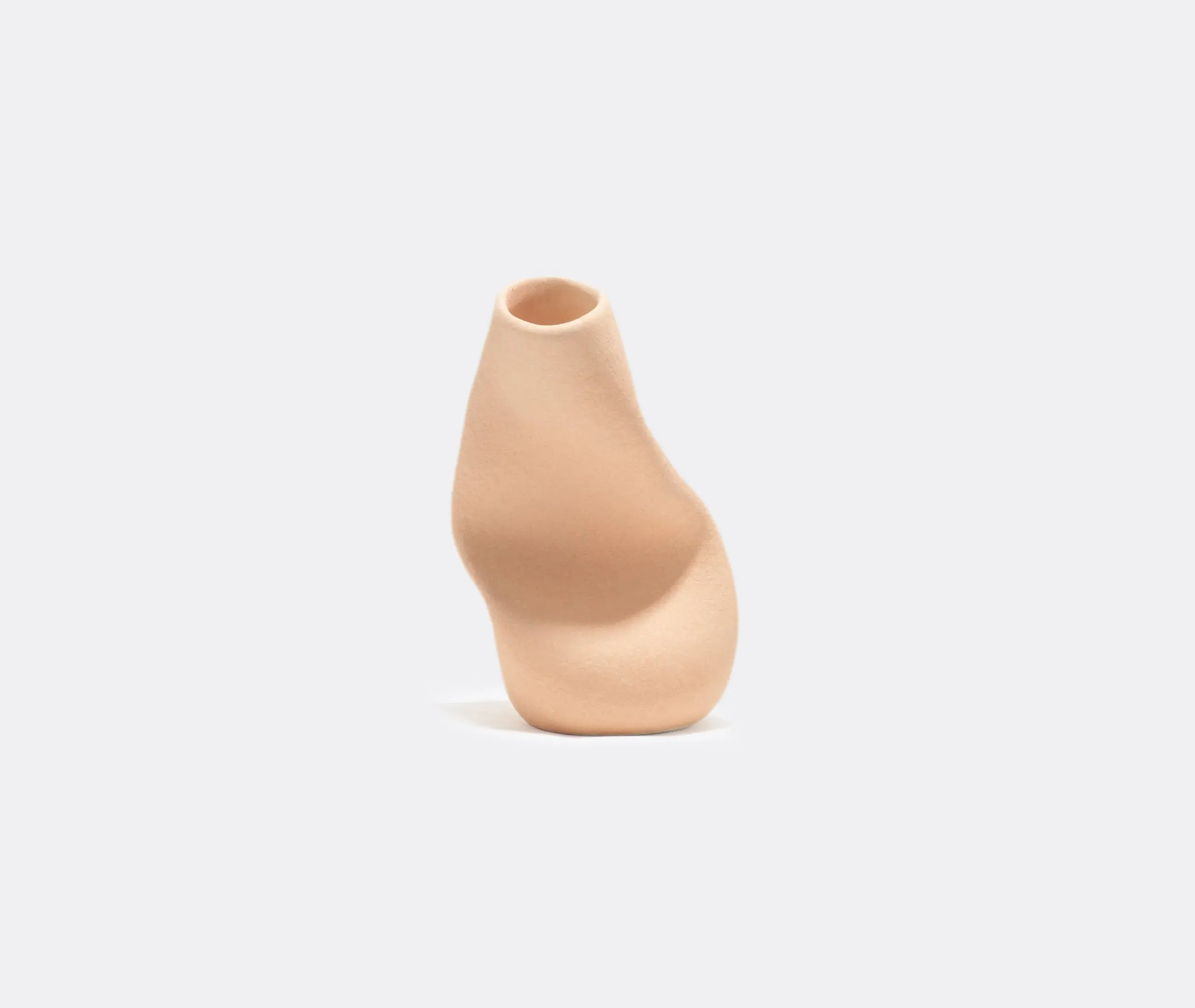 Sculptural Vase with Flowing Form - Peach, Ceramic image