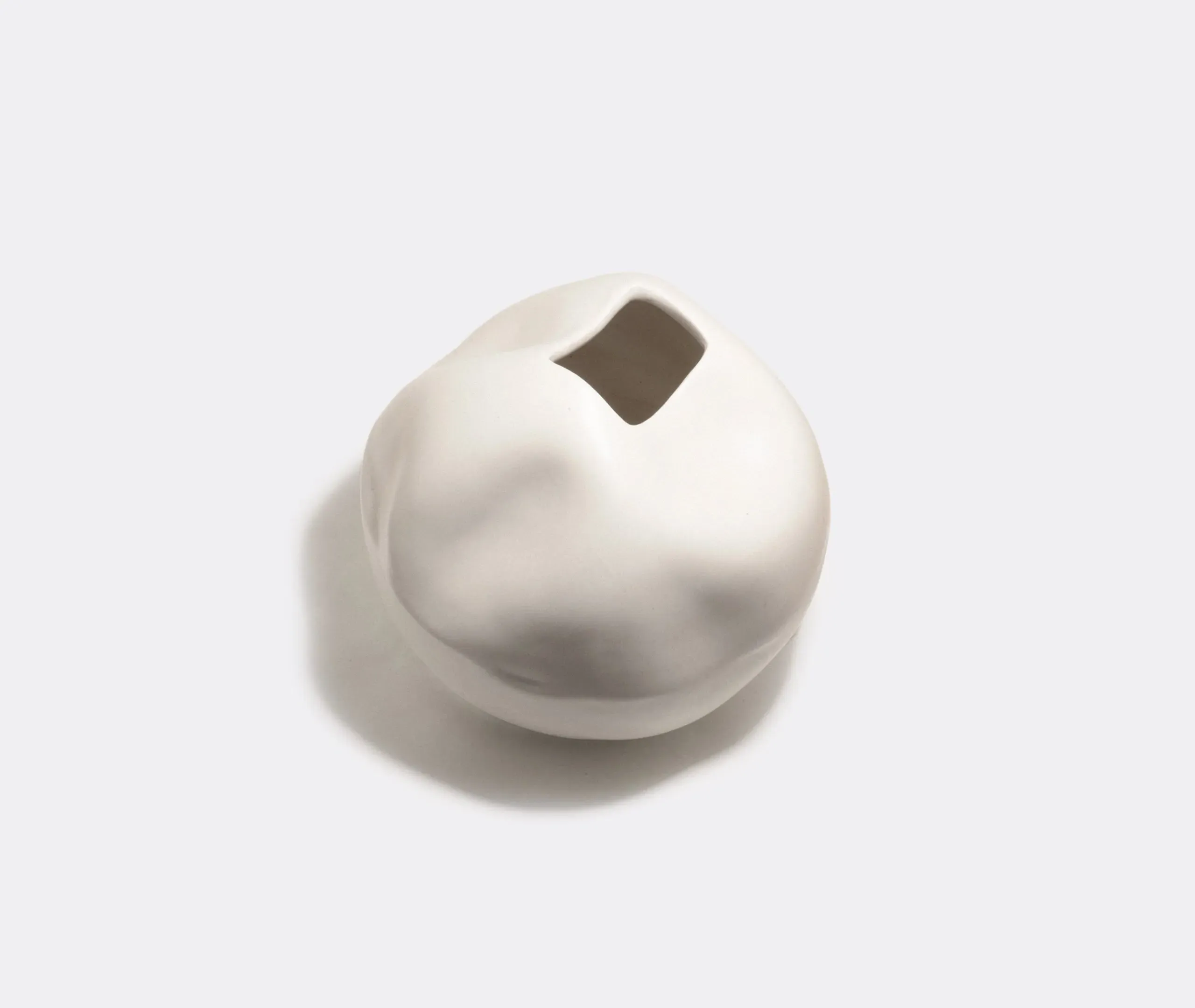 Sculptural Vase with Flowing Form - White, Ceramic