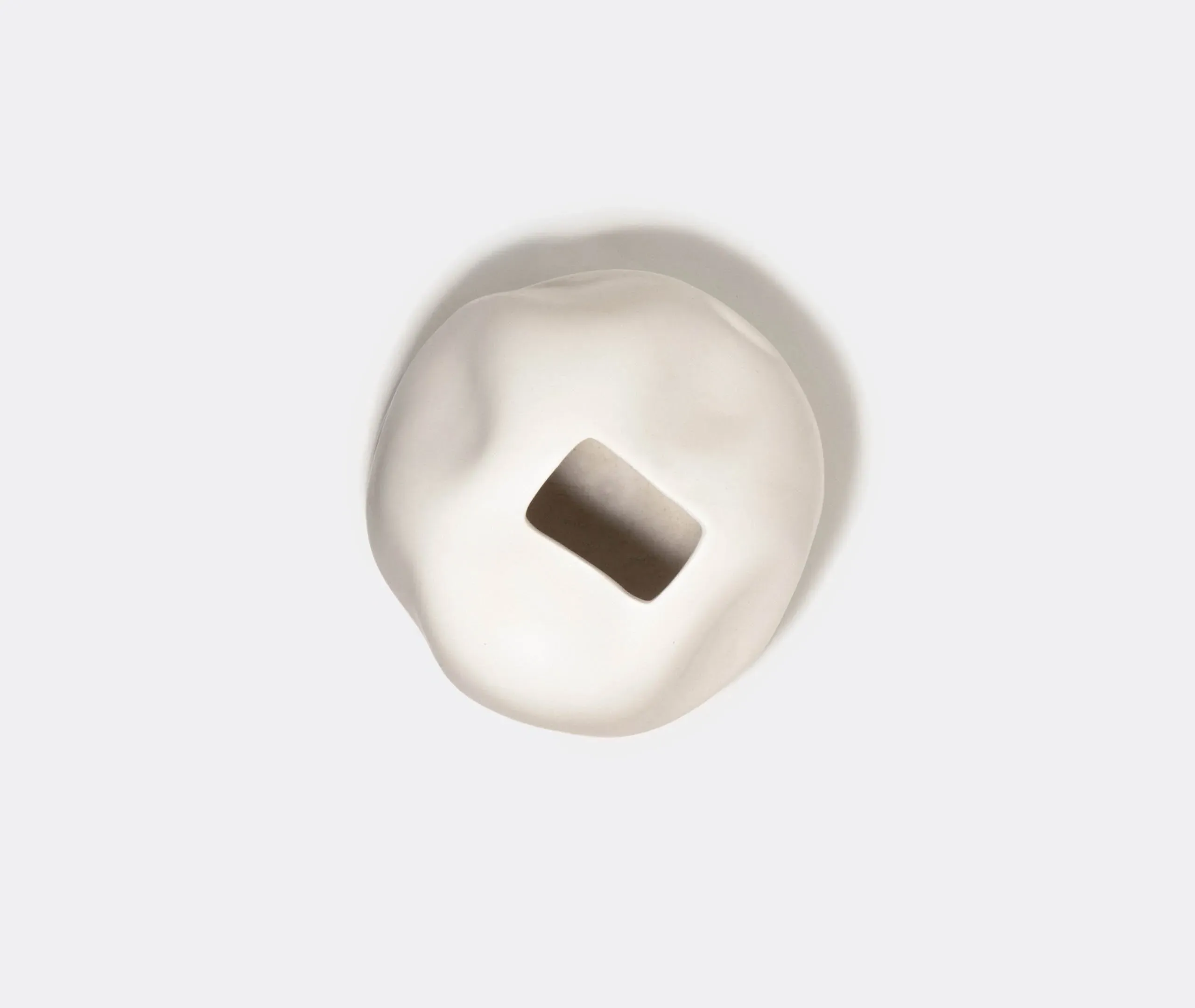 Sculptural Vase with Flowing Form - White, Ceramic