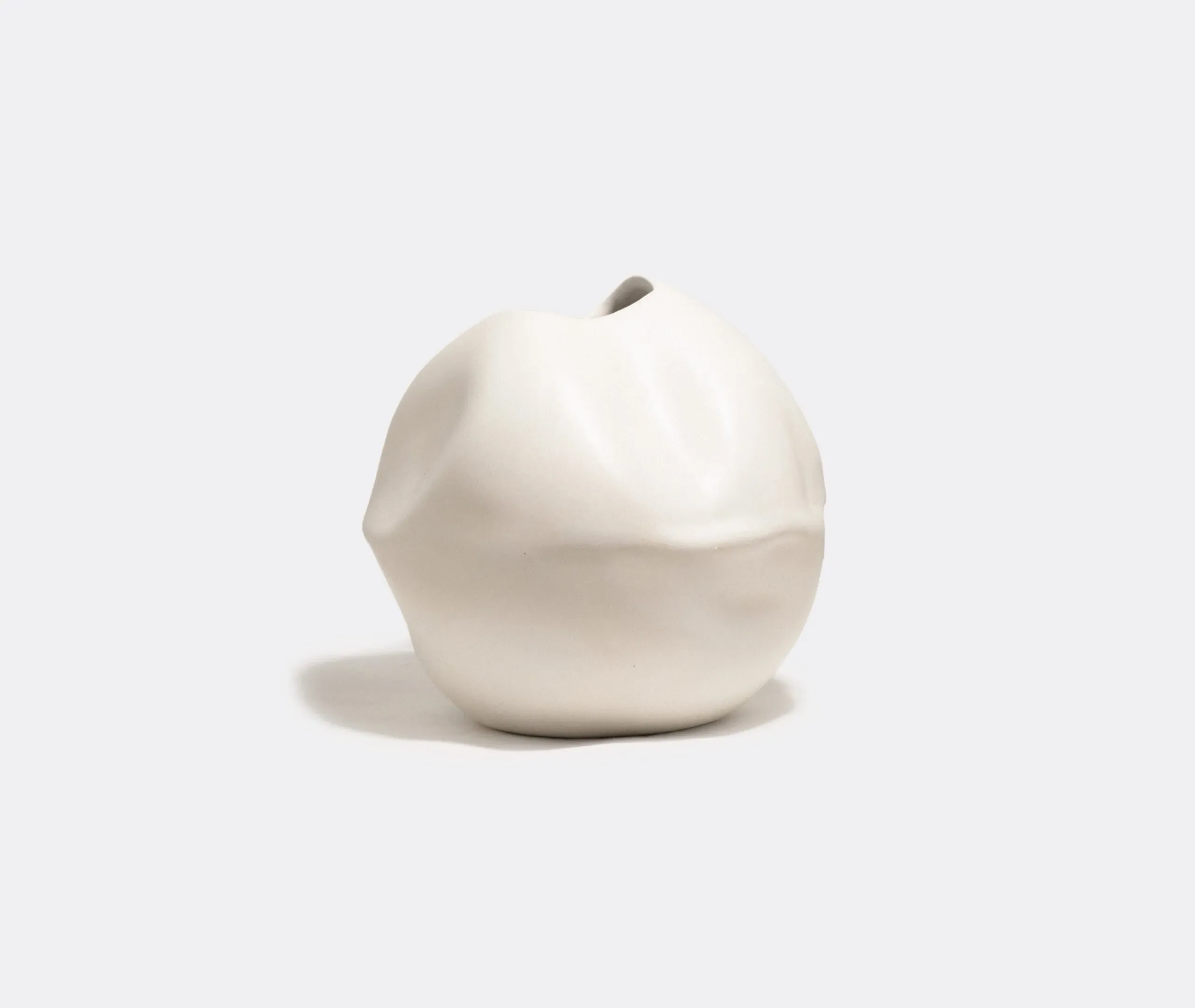 Sculptural Vase with Flowing Form - White, Ceramic