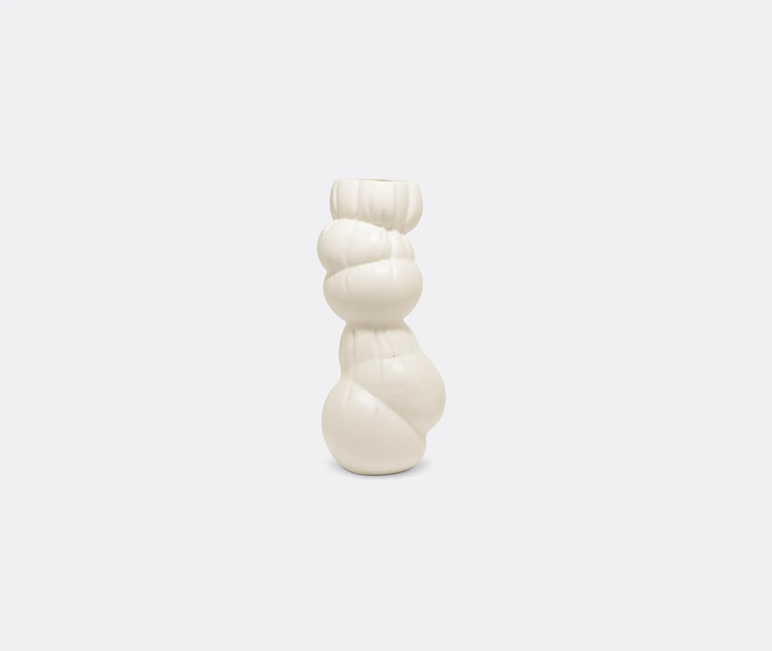 Squish Squash Tall Vase - White, Ceramic image
