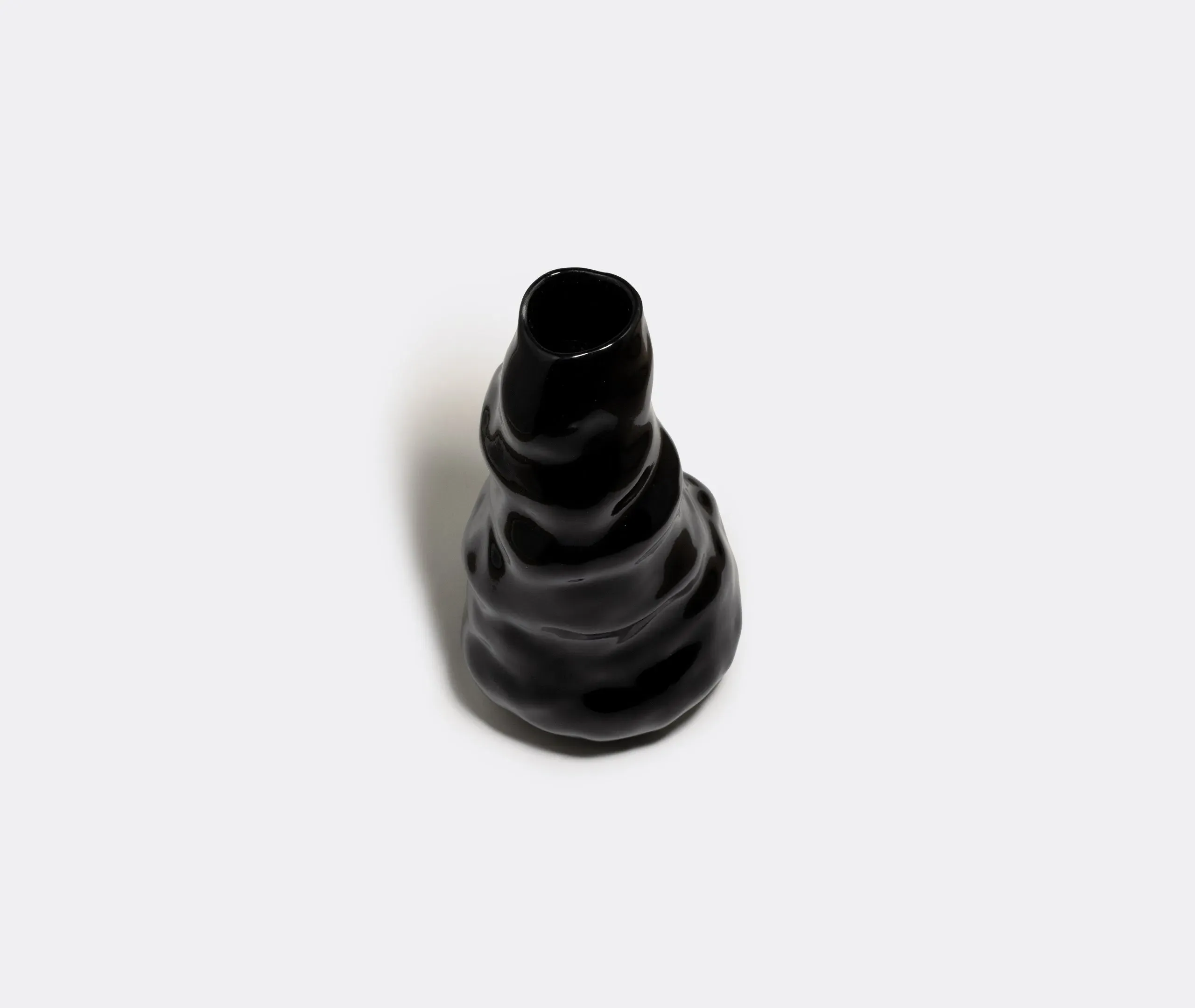 Tall Vase with Textured Surface - Black, Ceramic