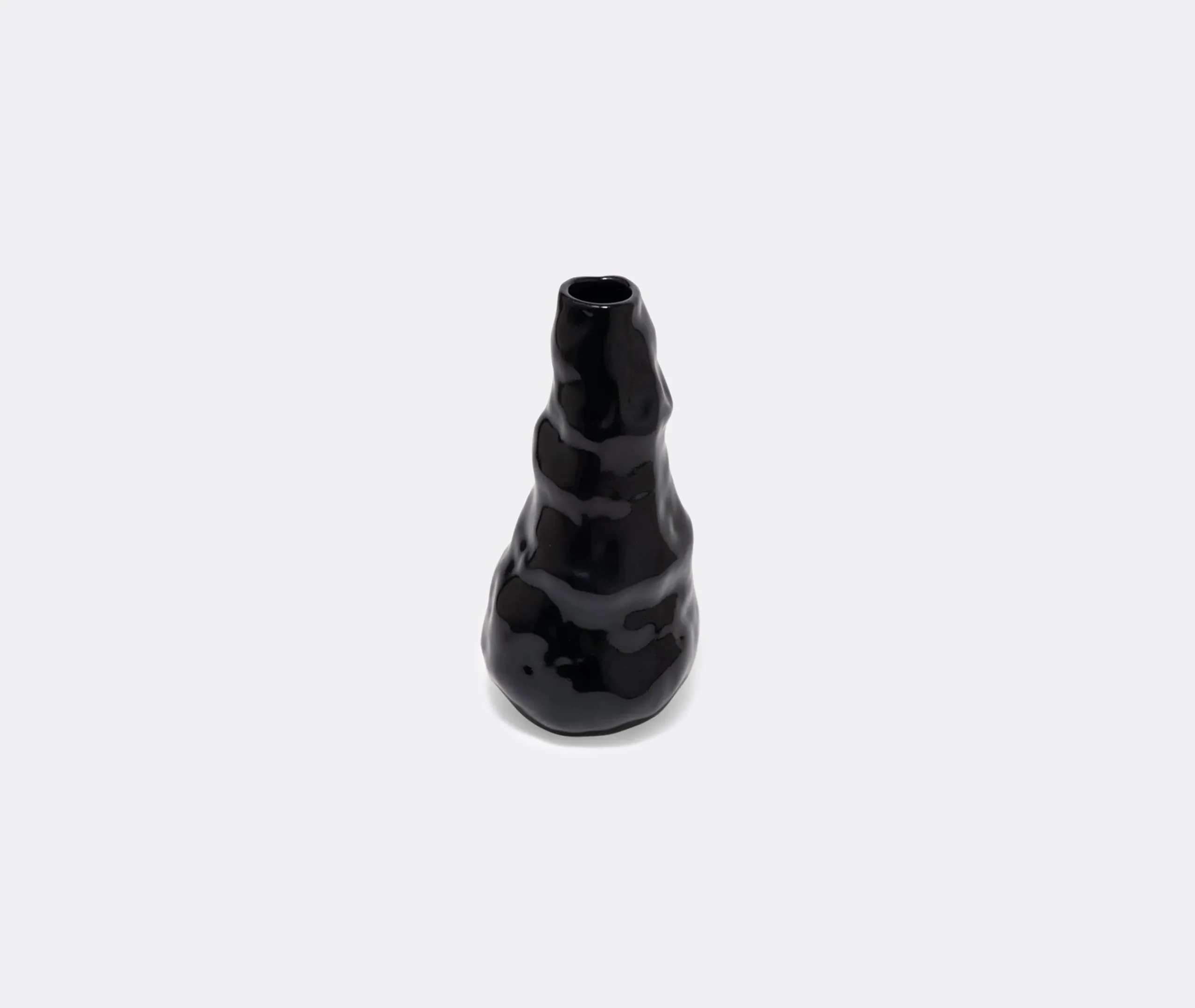 Tall Vase with Textured Surface - Black, Ceramic