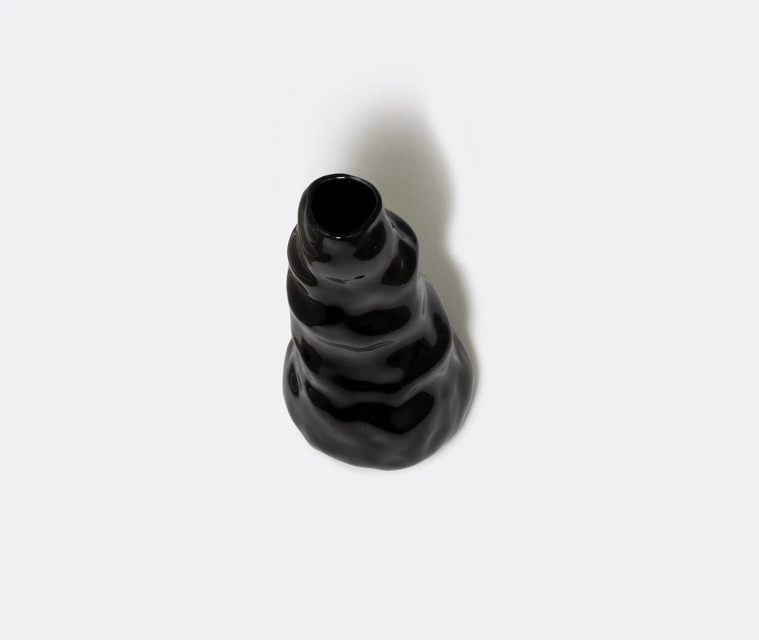 Tall Vase with Textured Surface - Black, Ceramic