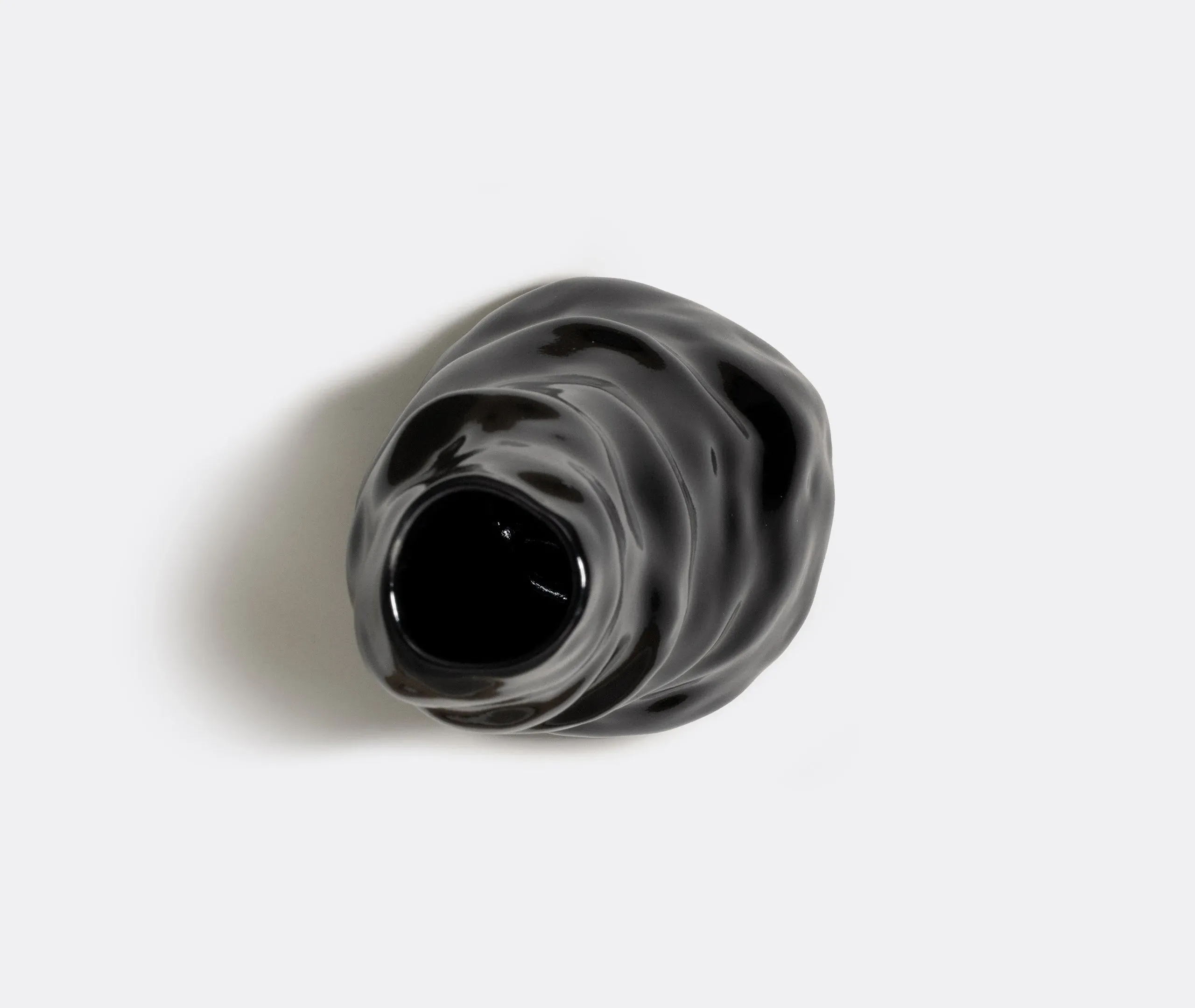 Tall Vase with Textured Surface - Black, Ceramic