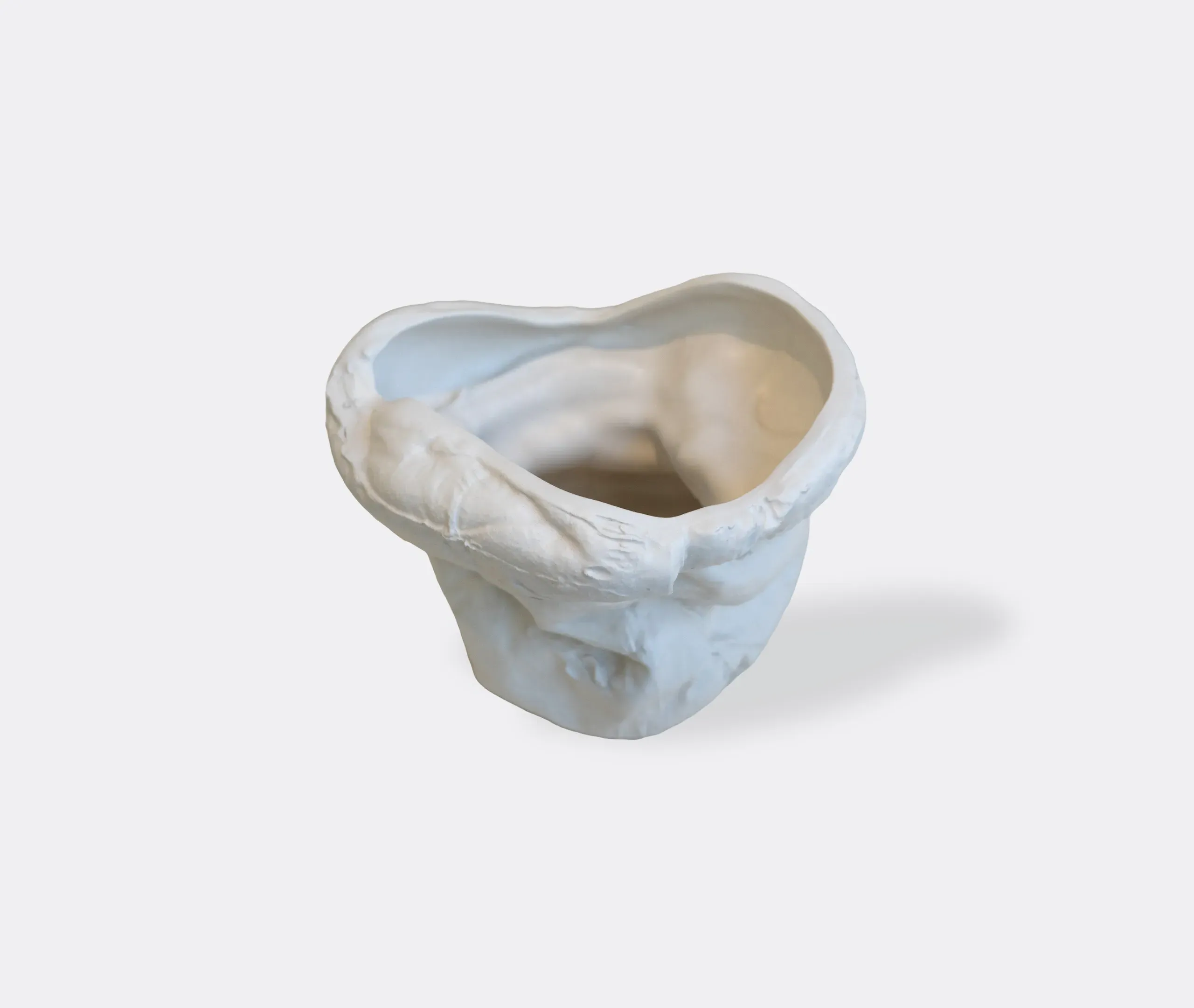 Well Wrapped Low Vase - White, Ceramic