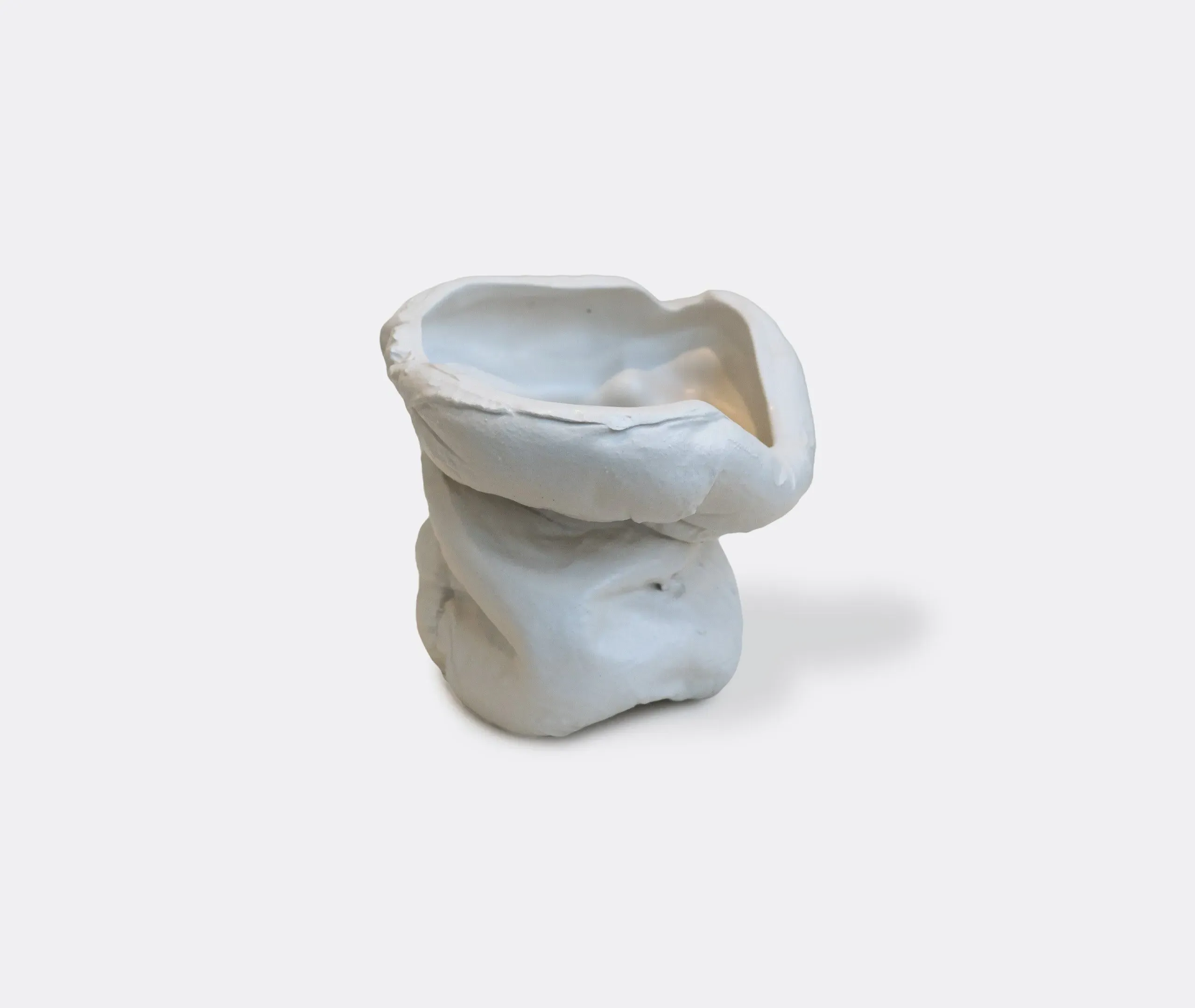 Well Wrapped Vase - White, Ceramic