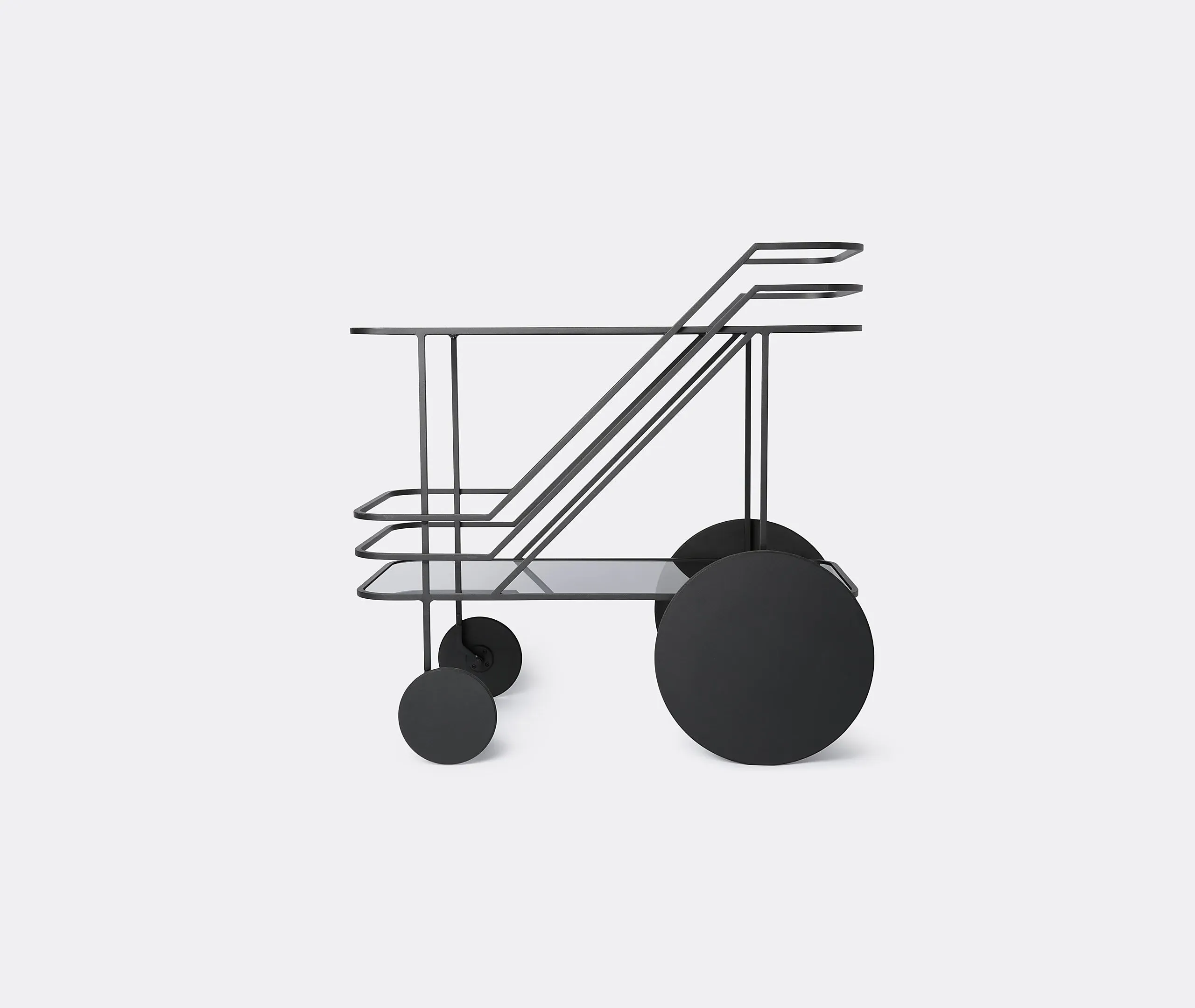 2-Tier Bar Cart - Black, Steel