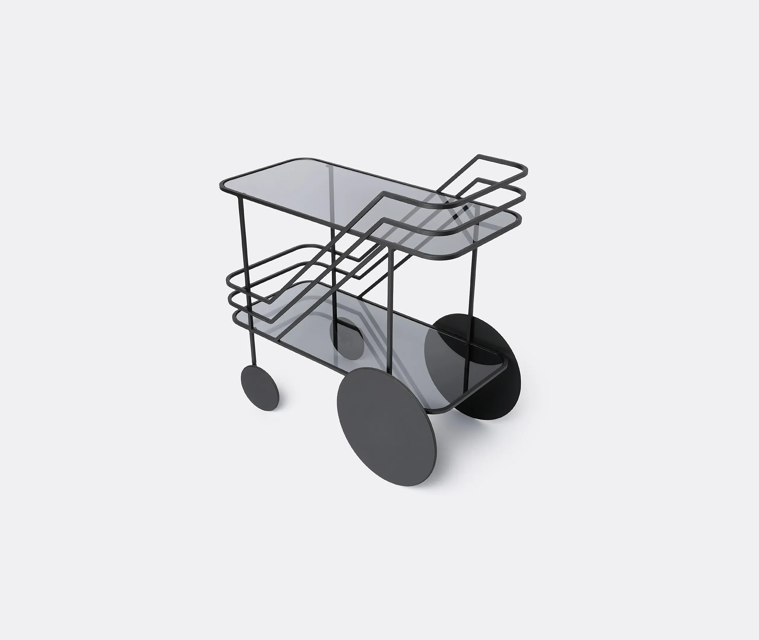 2-Tier Bar Cart - Black, Steel