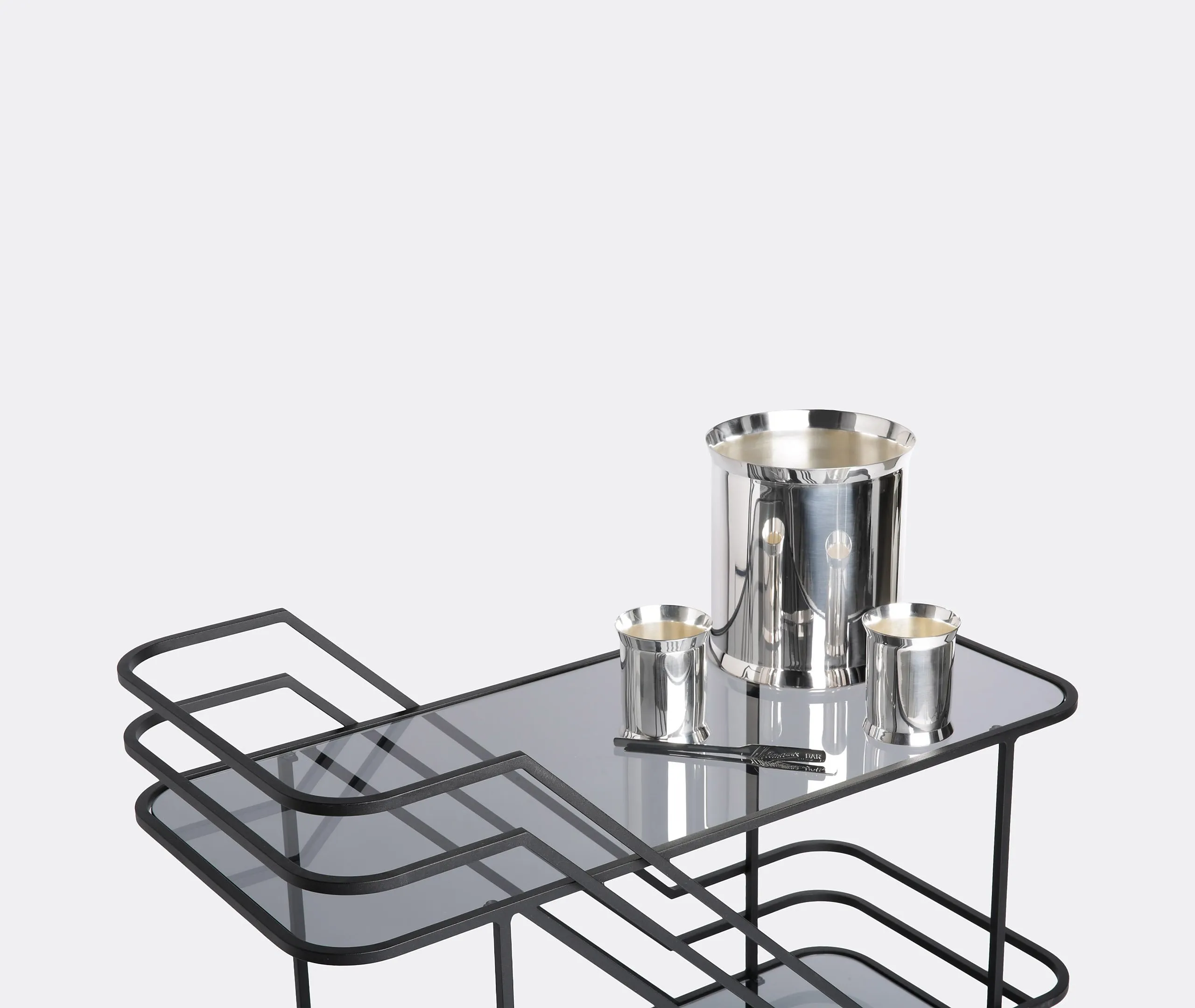 2-Tier Bar Cart - Black, Steel