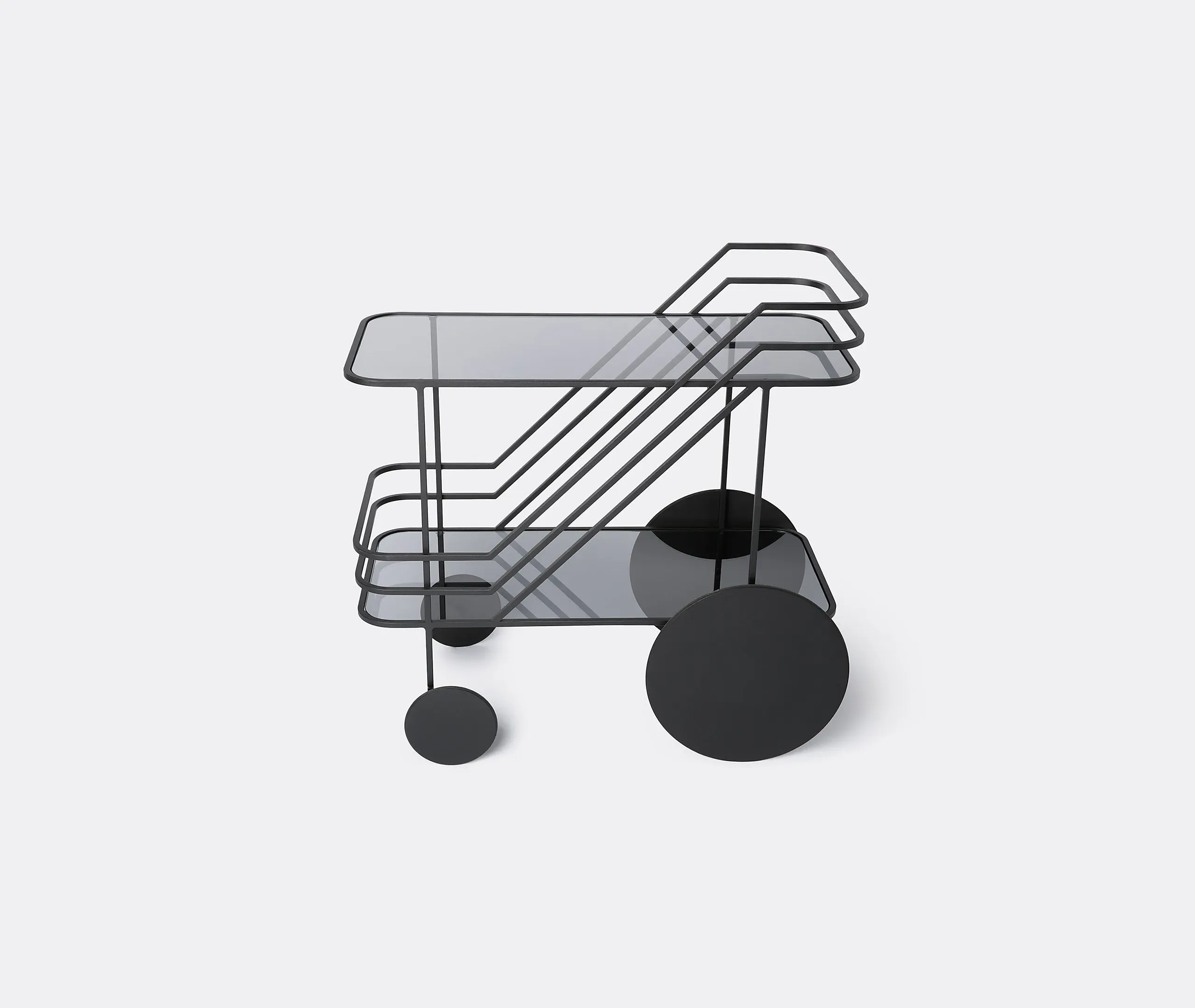 2-Tier Bar Cart - Black, Steel image