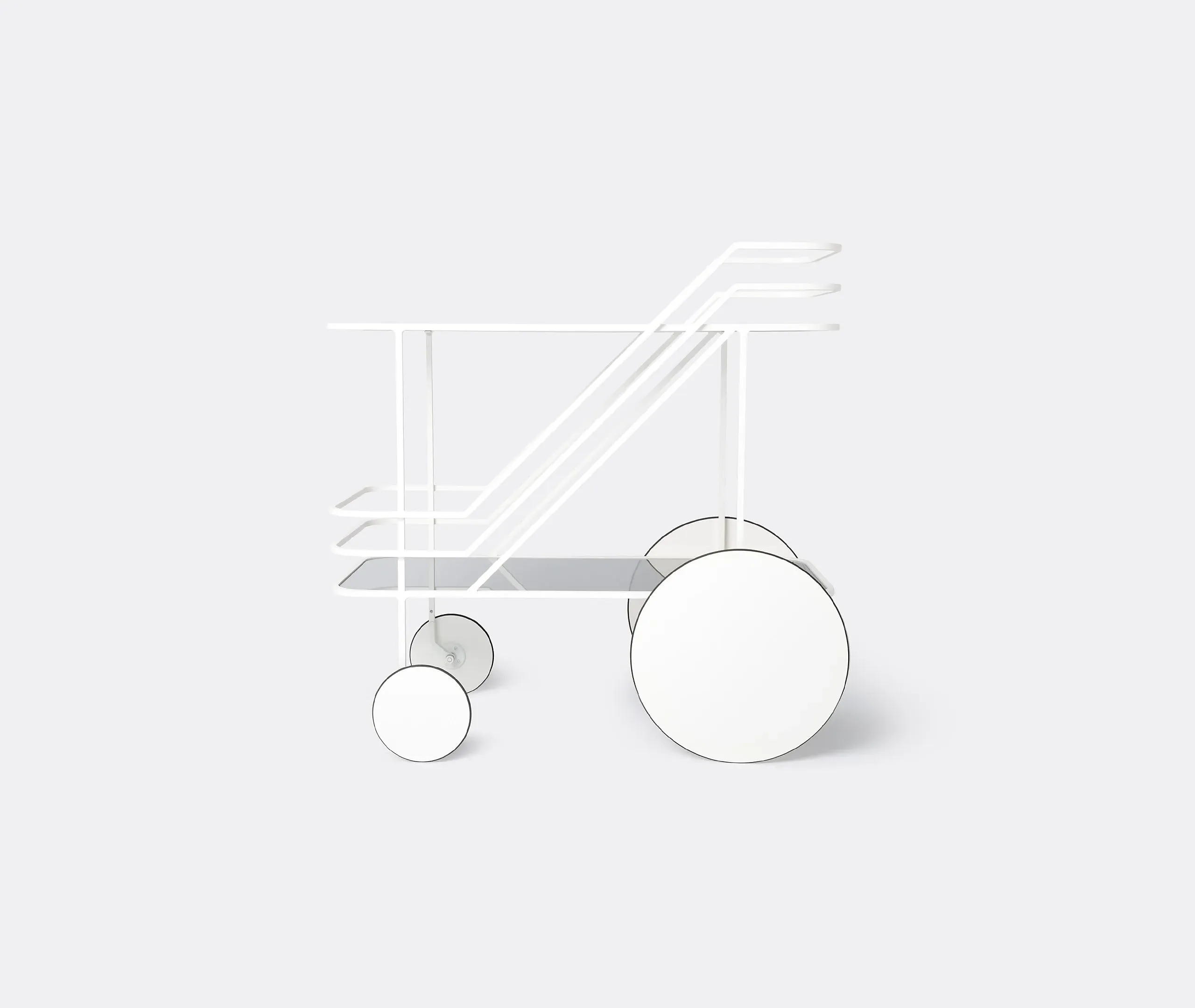 2-Tier Bar Cart - White, Steel