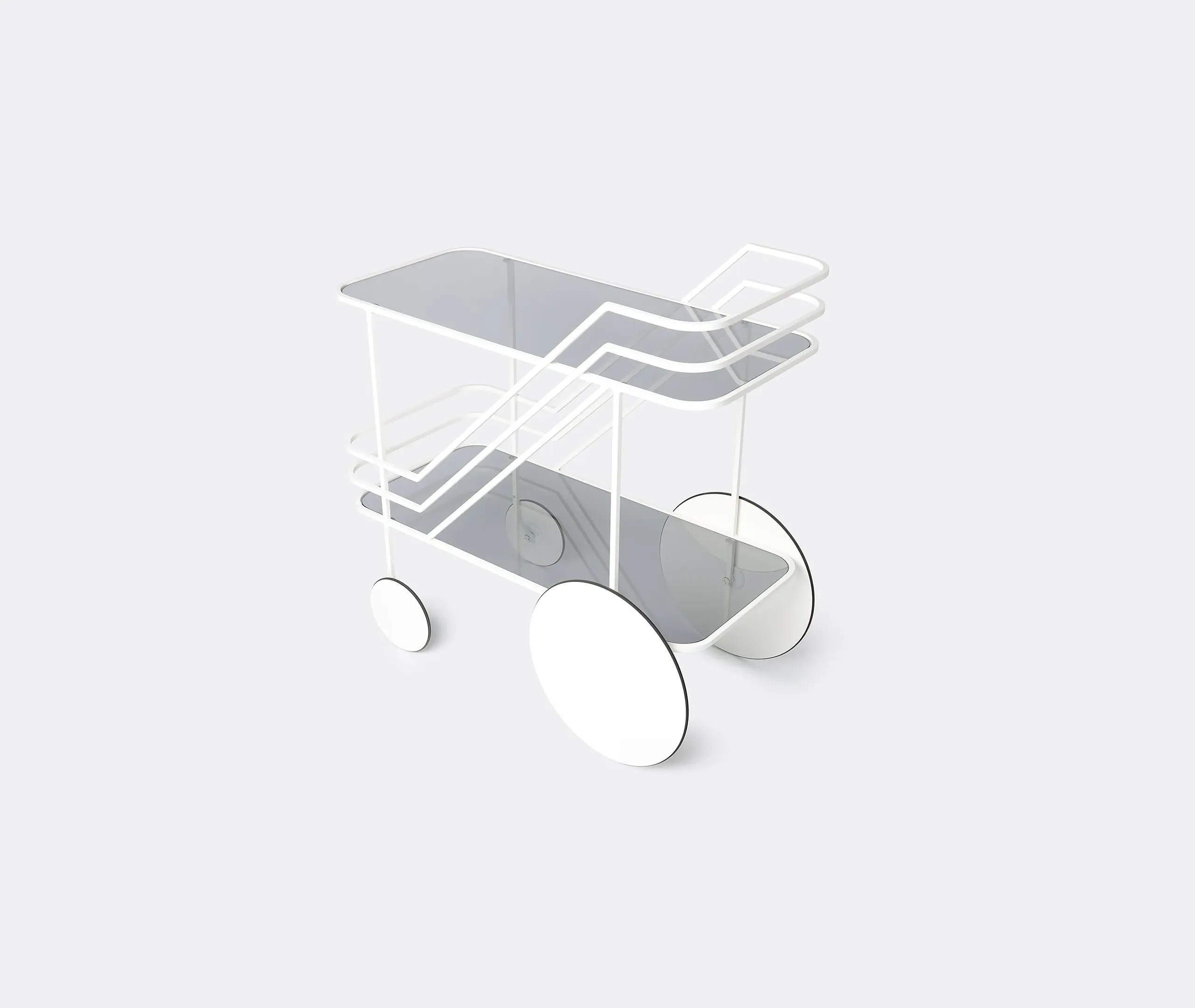 2-Tier Bar Cart - White, Steel