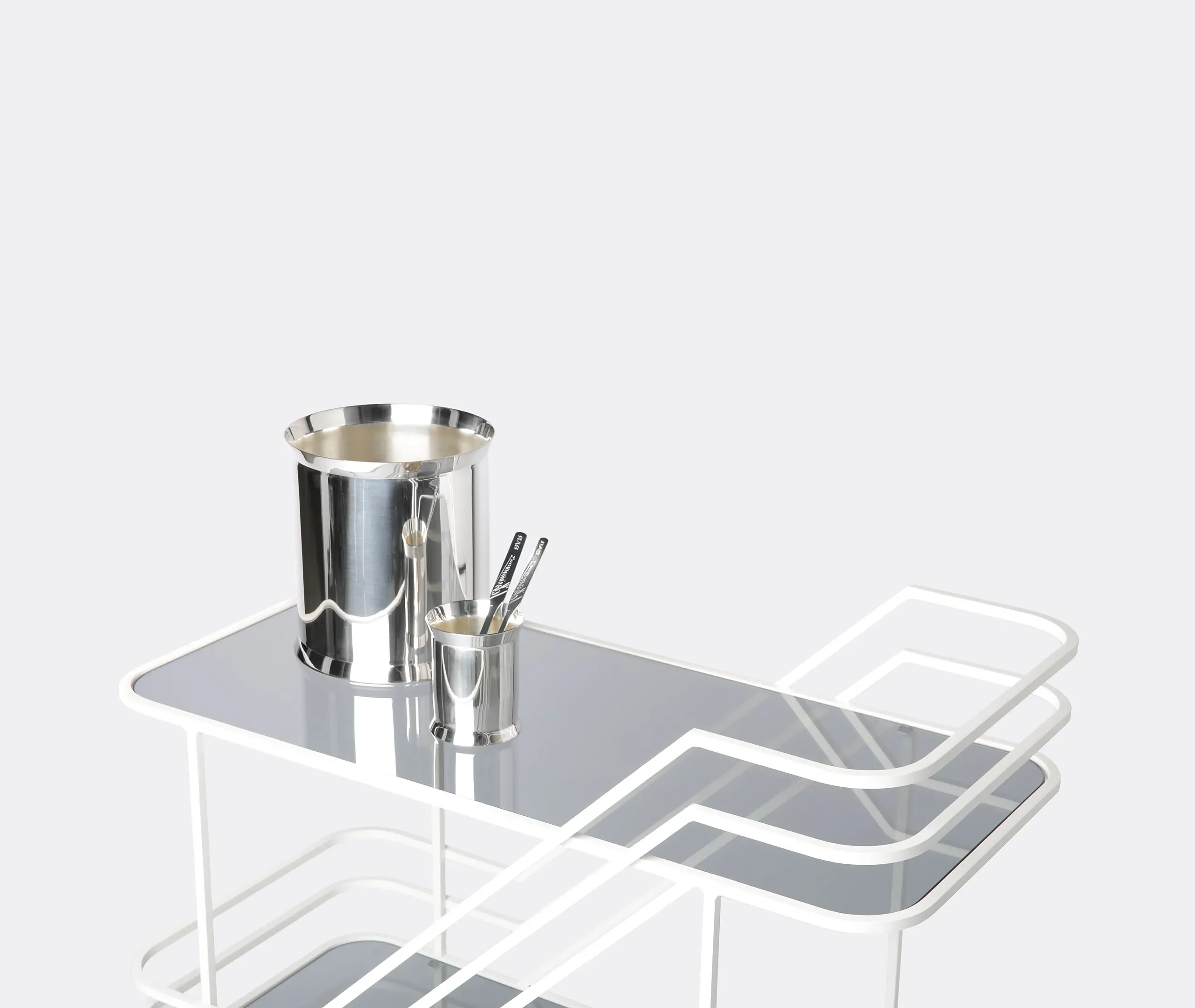 2-Tier Bar Cart - White, Steel