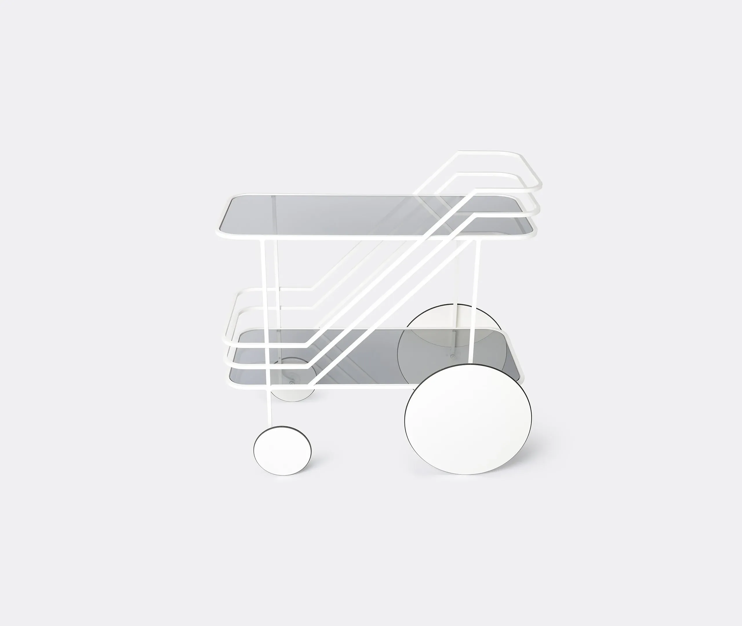 2-Tier Bar Cart - White, Steel