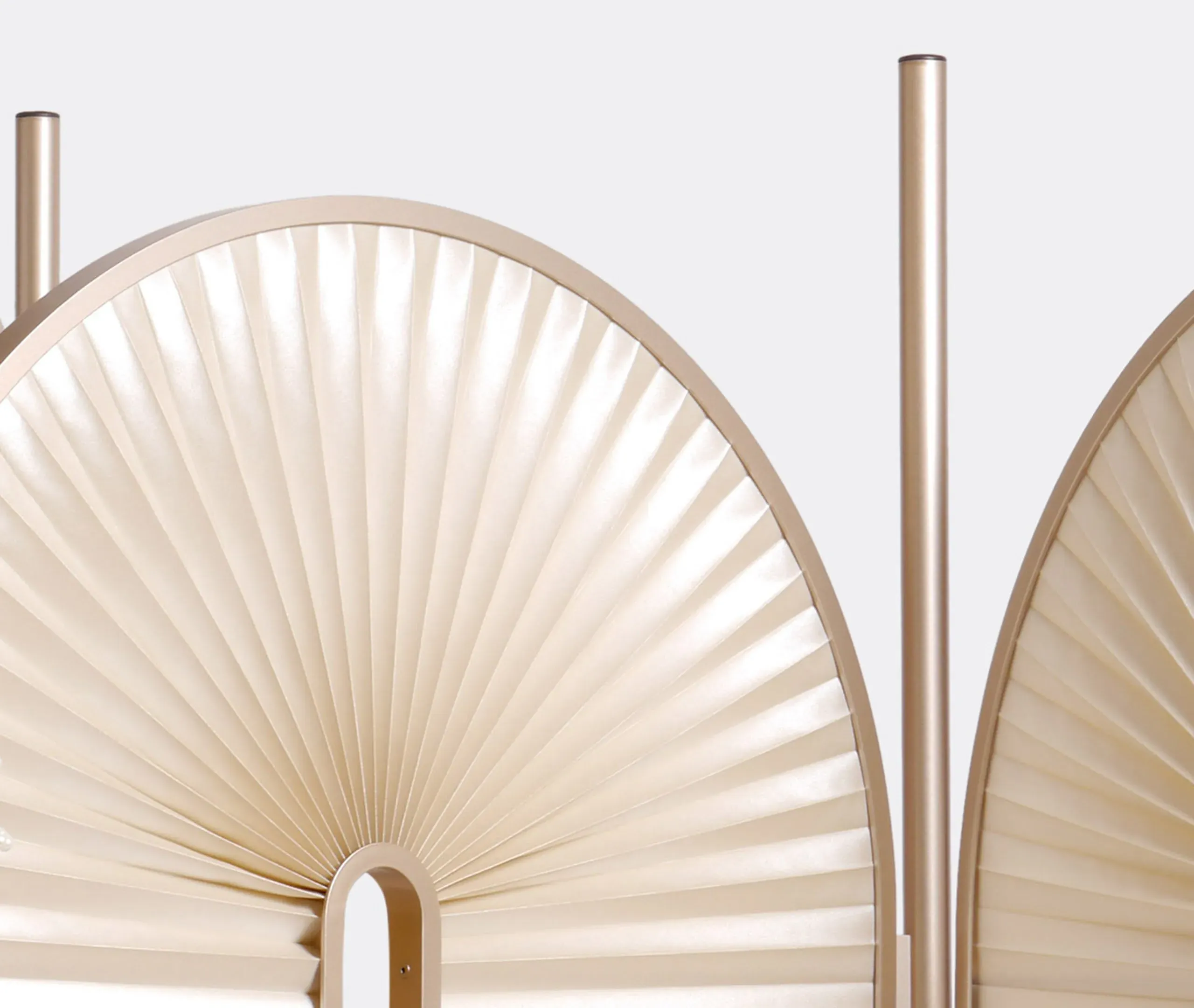 Folding Room Divider Screen - Champagne, Steel