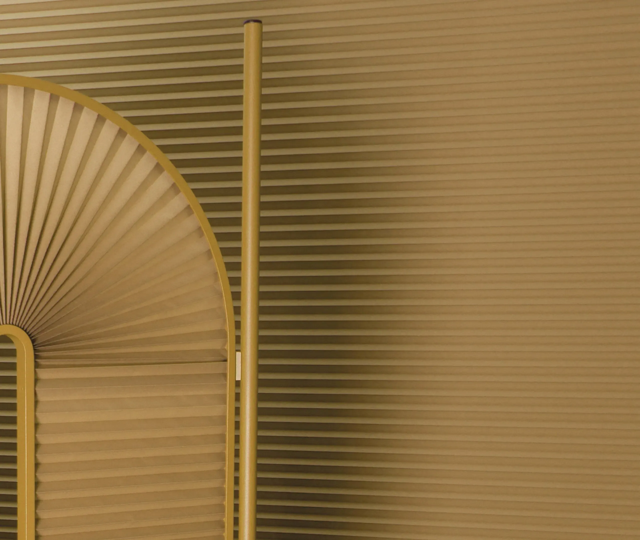 Folding Room Divider Screen - Champagne, Steel