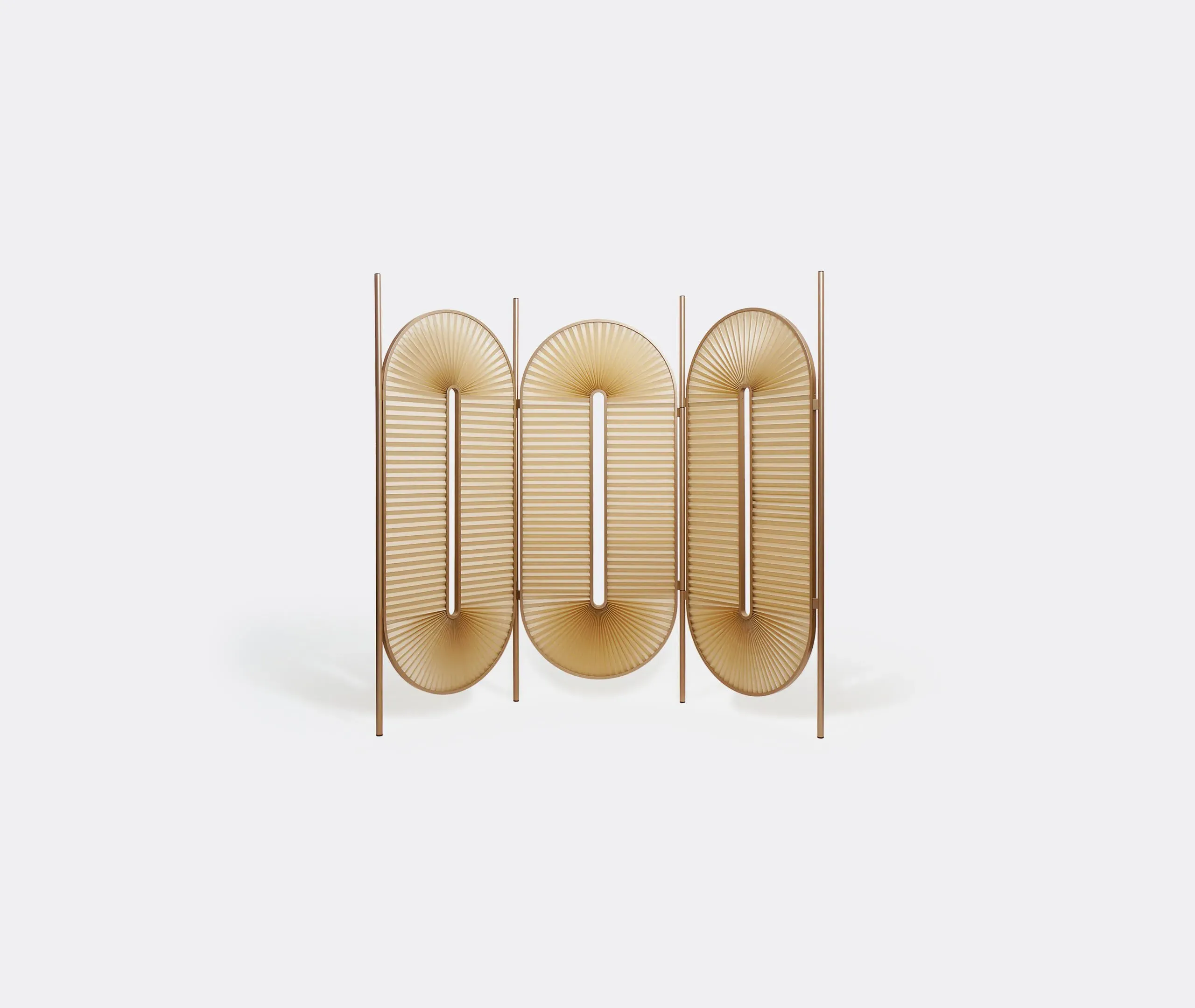 Folding Room Divider Screen - Champagne, Steel
