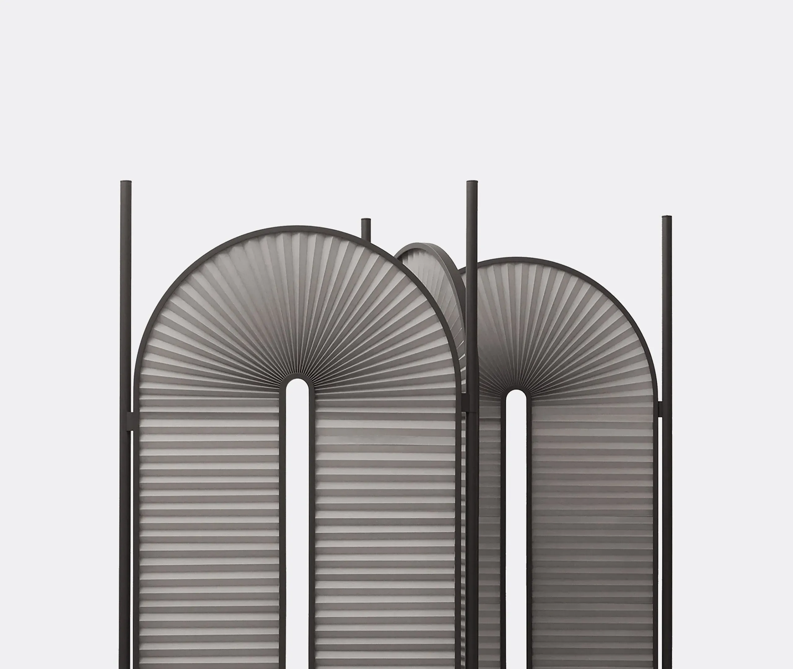Folding Room Divider Screen - Grey, Steel